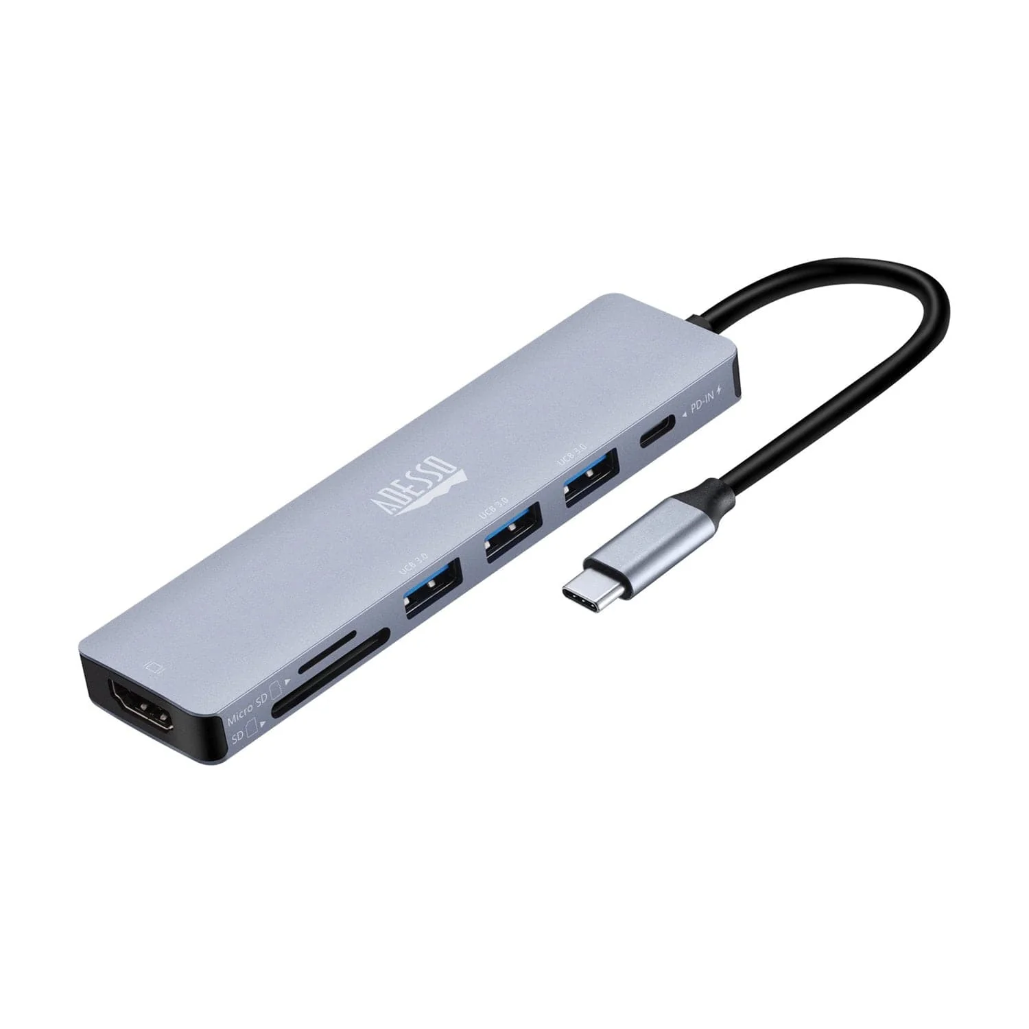 Adesso 7-in-1 CyberHub USB-C Docking Station with 4K HDMI Port, for Laptops - Image 5