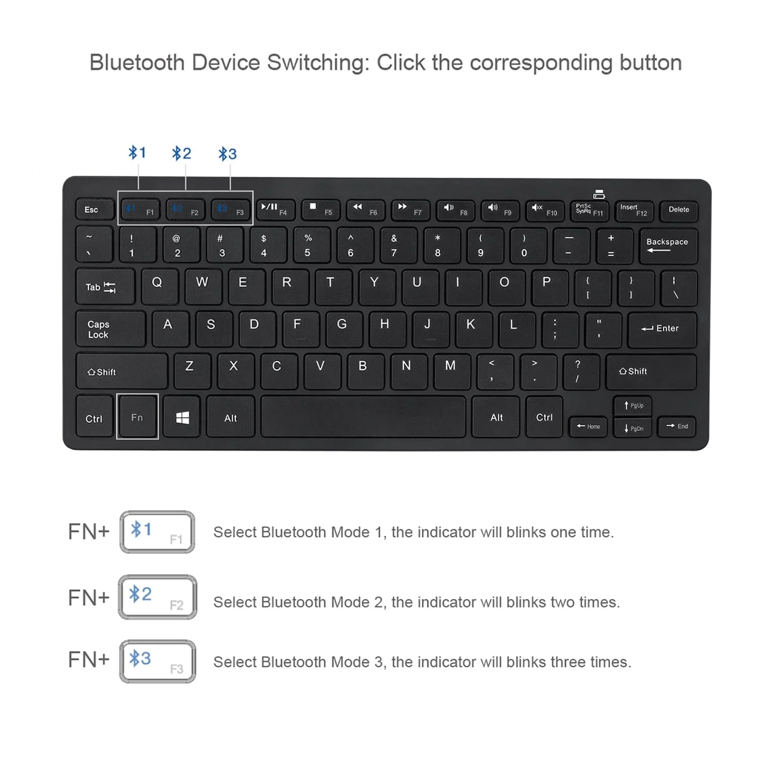Adesso Bluetooth SlimTouch Computer Keyboard with Scissor Switches, for Windows, Mini - Image 7
