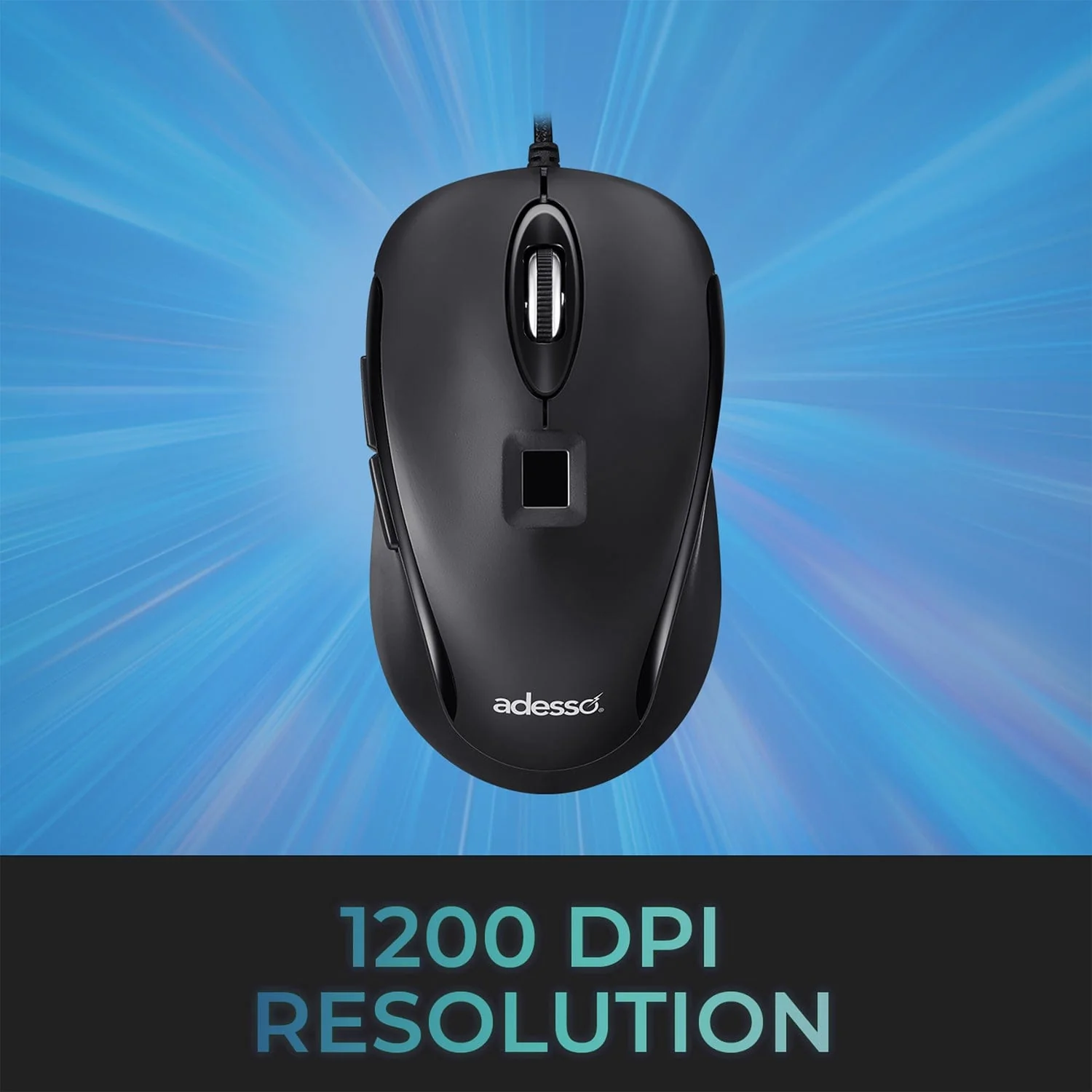Adesso iMouse F1-TAA Wired USB Computer Mouse with Fingerprint Reader, 5 Buttons, 1200 DPI, for PC and Mac - Image 6