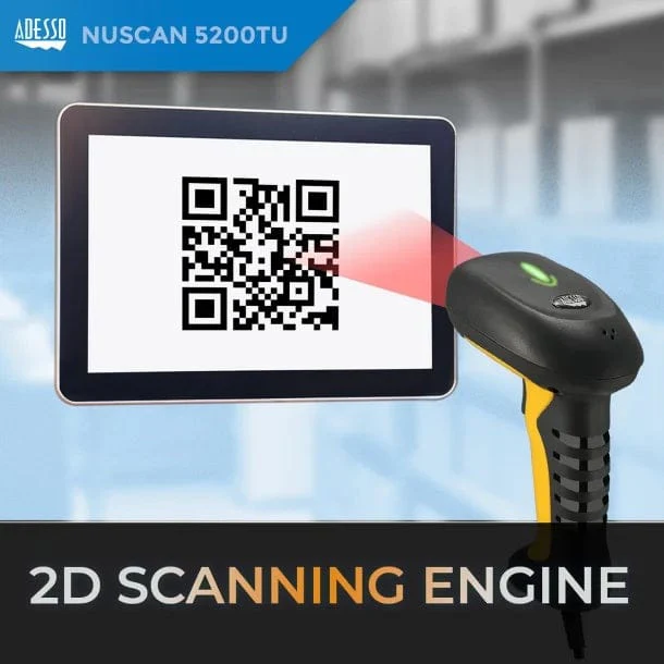 Adesso NuScan 5200T USB 2D Waterproof Industrial Handheld Barcode Scanner - Image 3