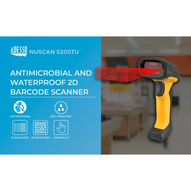 Adesso NuScan 5200T USB 2D Waterproof Industrial Handheld Barcode Scanner - Image 8
