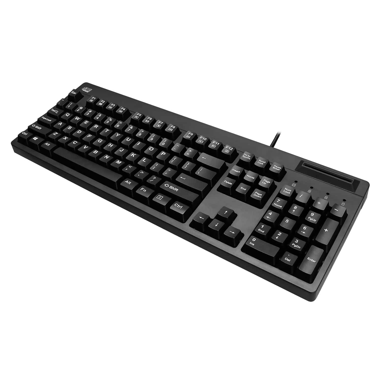 Adesso Wired USB Antimicrobial Desktop Keyboard with Smart Card Reader, TAA Compliant, for Windows, Full Size - Image 11