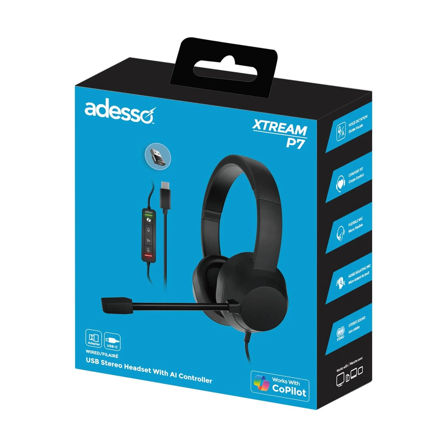 Adesso Xtream P7 AI Copilot Headset with Microphone - Image 11