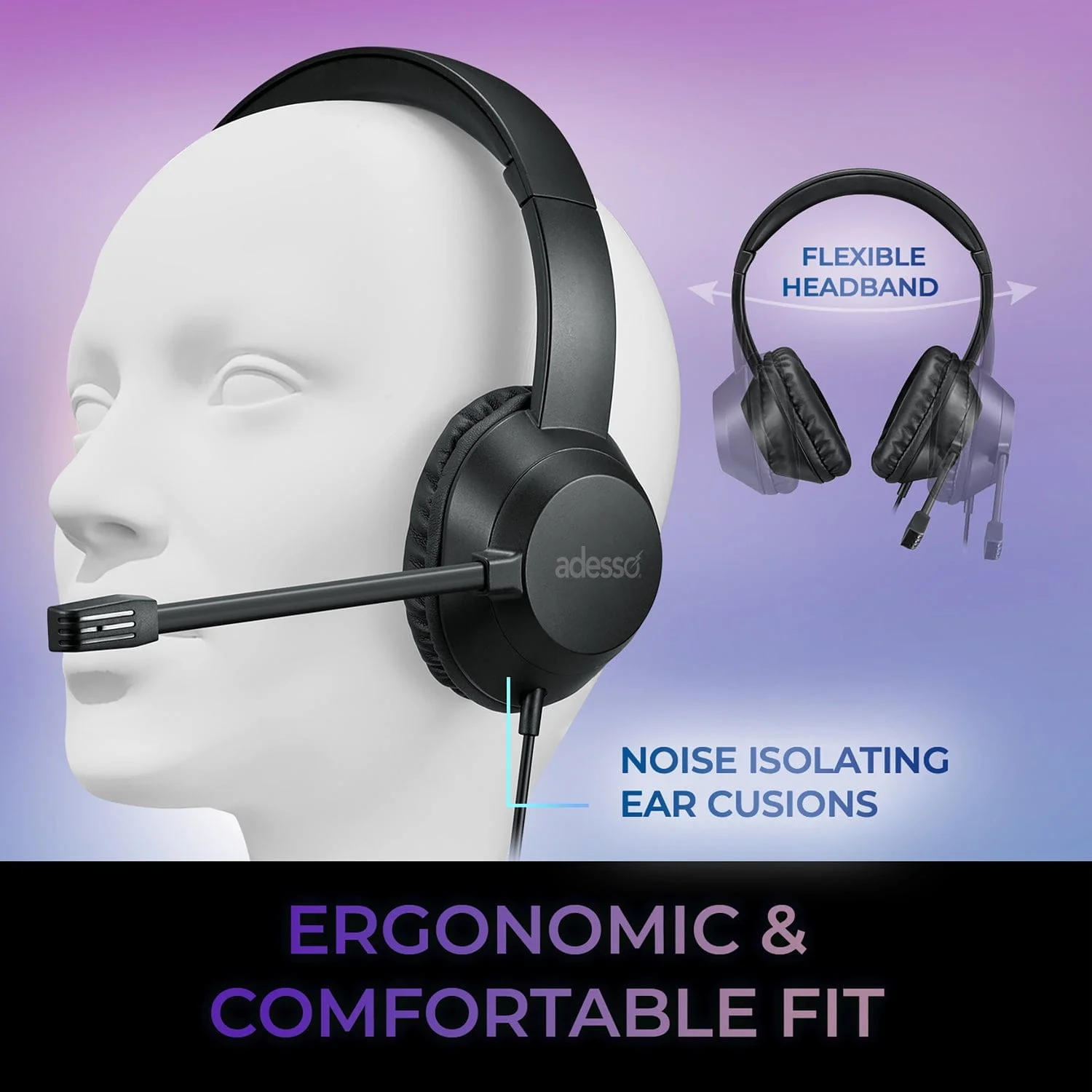 Adesso Xtream P7 AI Copilot Headset with Microphone - Image 6