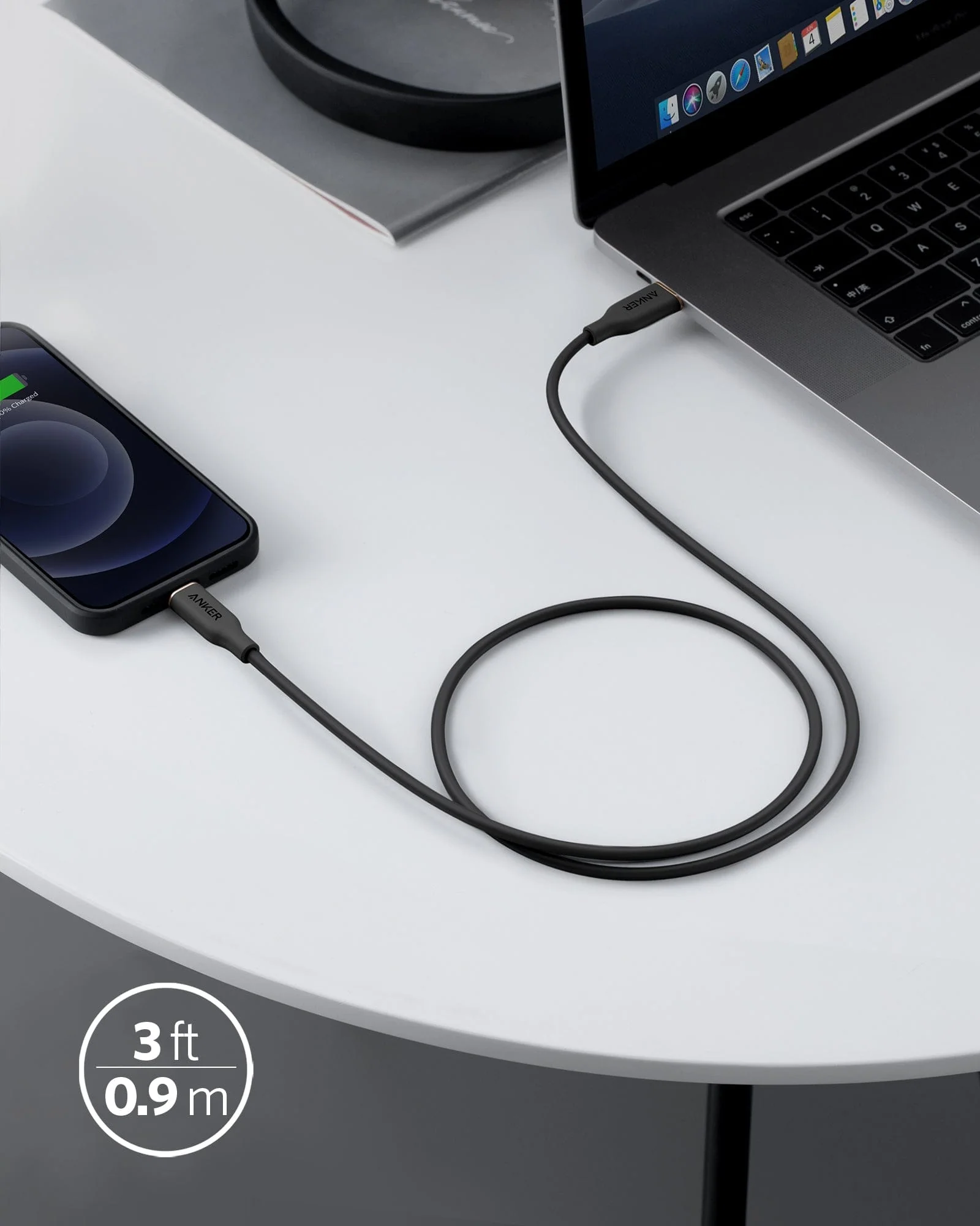 Anker <b>641</b> USB-C to Lightning Cable (Flow, 3 ft Silicone) - Image 5