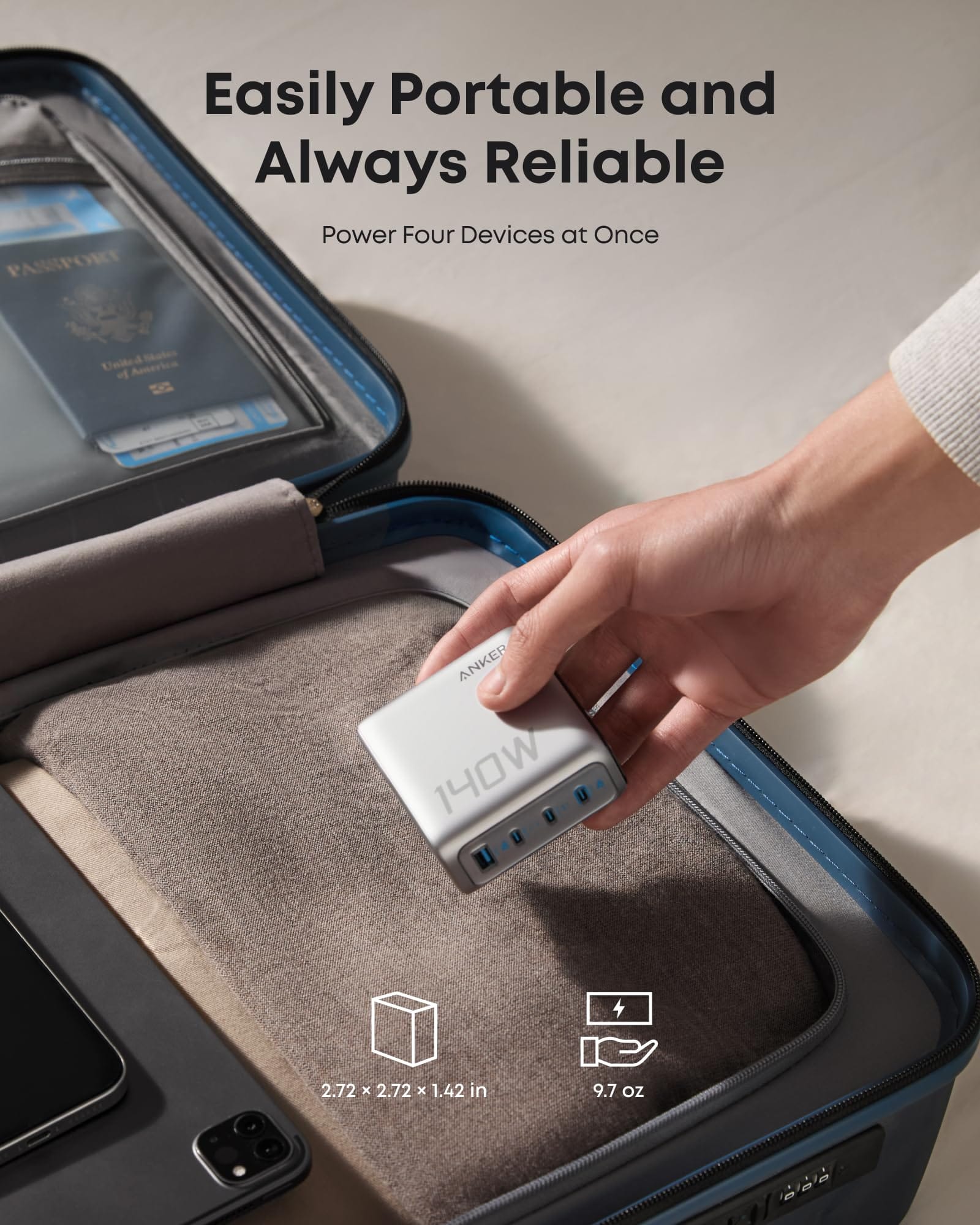Anker Charger (140W, 4-Port, PD 3.1) with USB-C Cable - Image 11