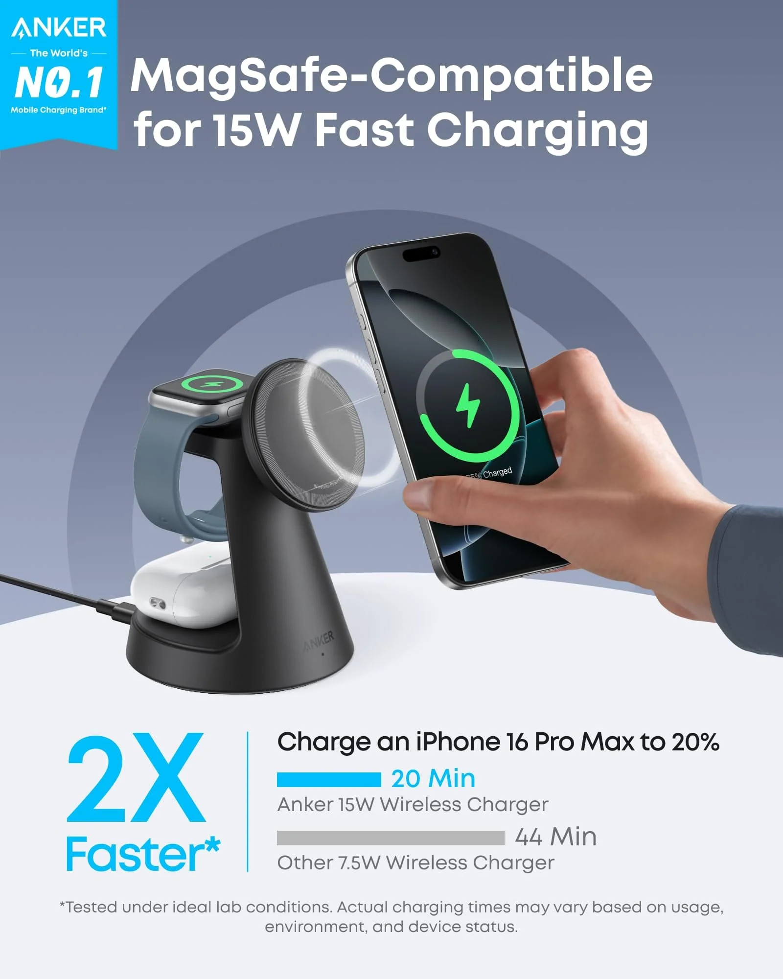 Anker MagGo Wireless Charging Station (3-in-1, Dock Stand) - Image 10