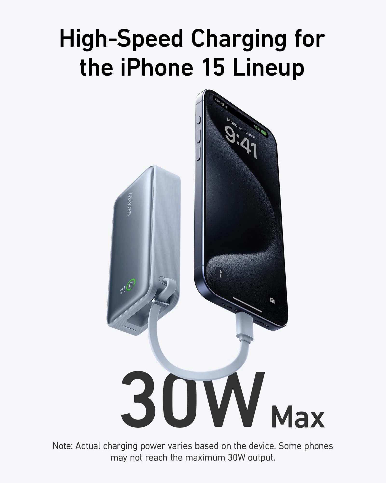 Anker Nano Power Bank (30W, Built-In USB-C Cable) - Image 14