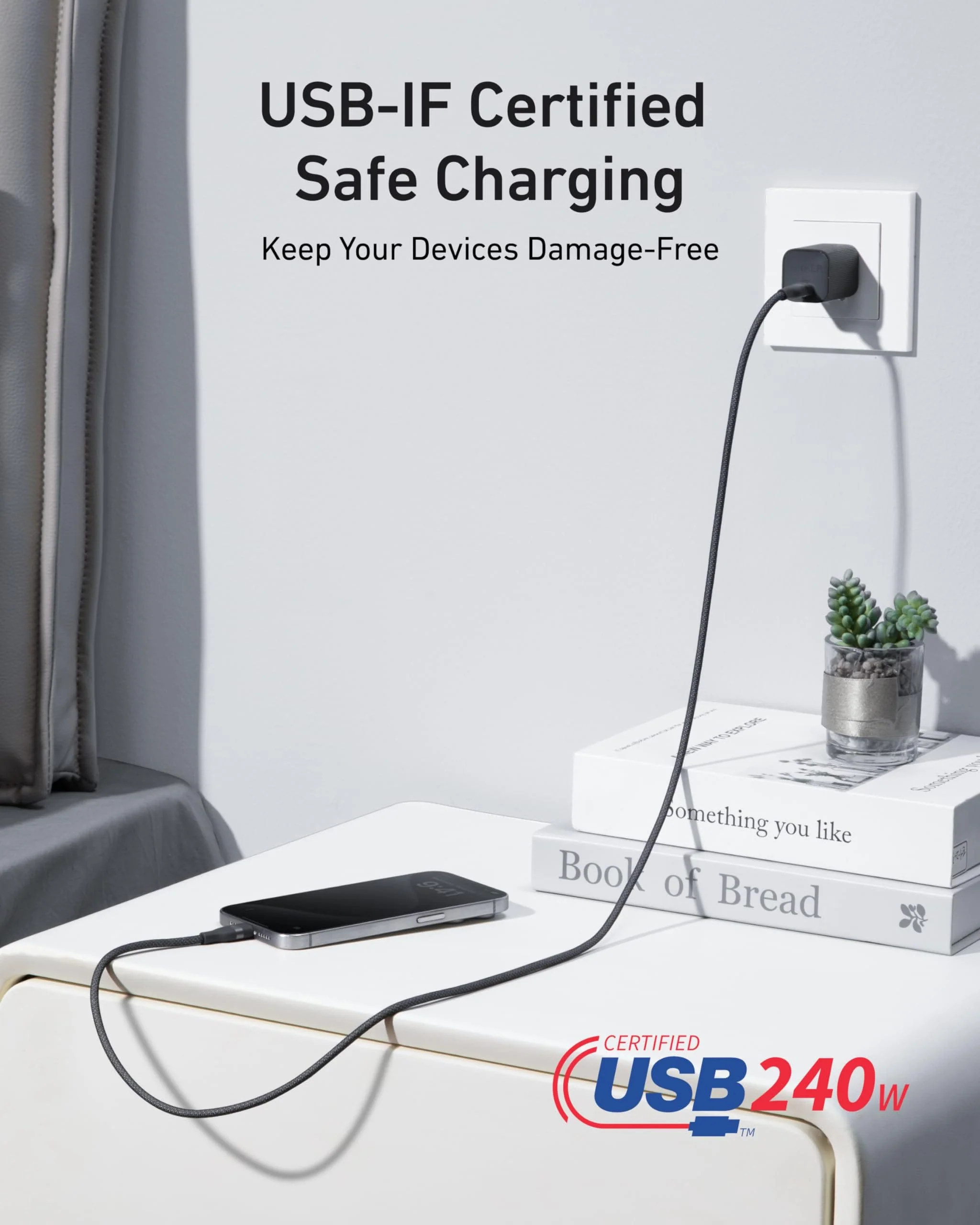 Anker USB-C to USB-C Cable (3 ft / 6 ft, 240W, Upcycled-Braided) - Image 18