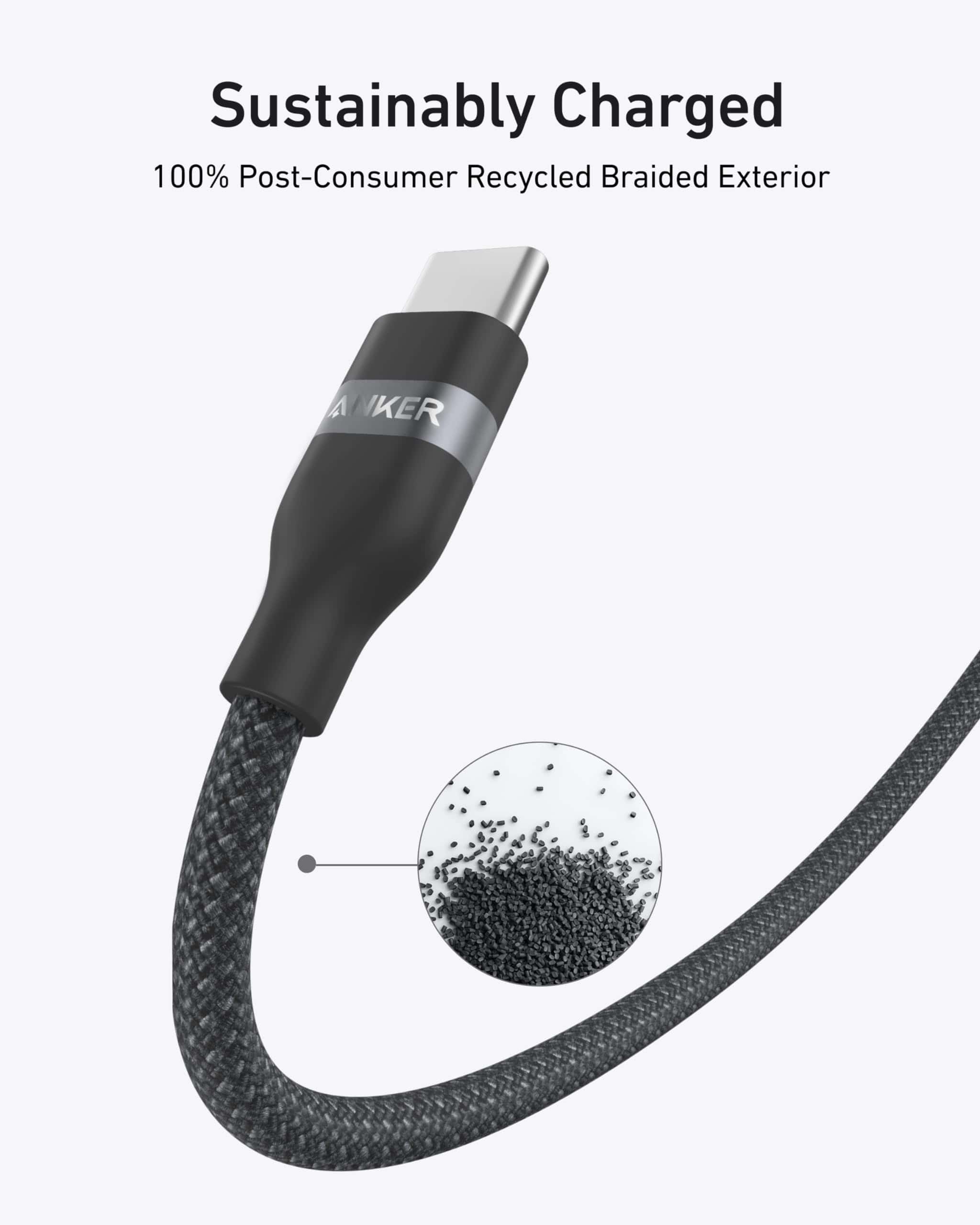 Anker USB-C to USB-C Cable (3 ft / 6 ft, 240W, Upcycled-Braided) - Image 5