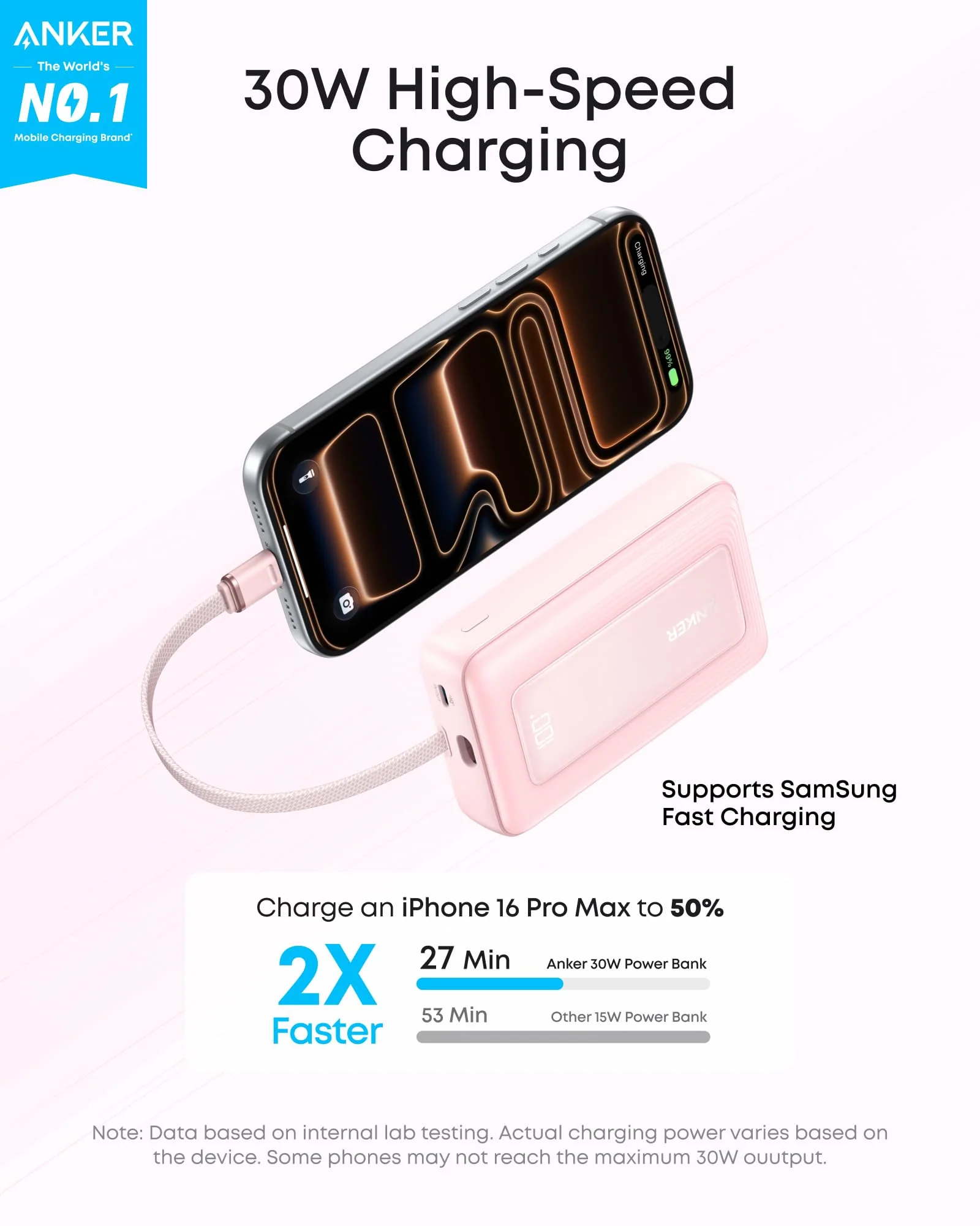 Anker Zolo Power Bank (10K, 30W) with a 5.4-inch (13.7 cm) built-in USB-C cable. - Image 22