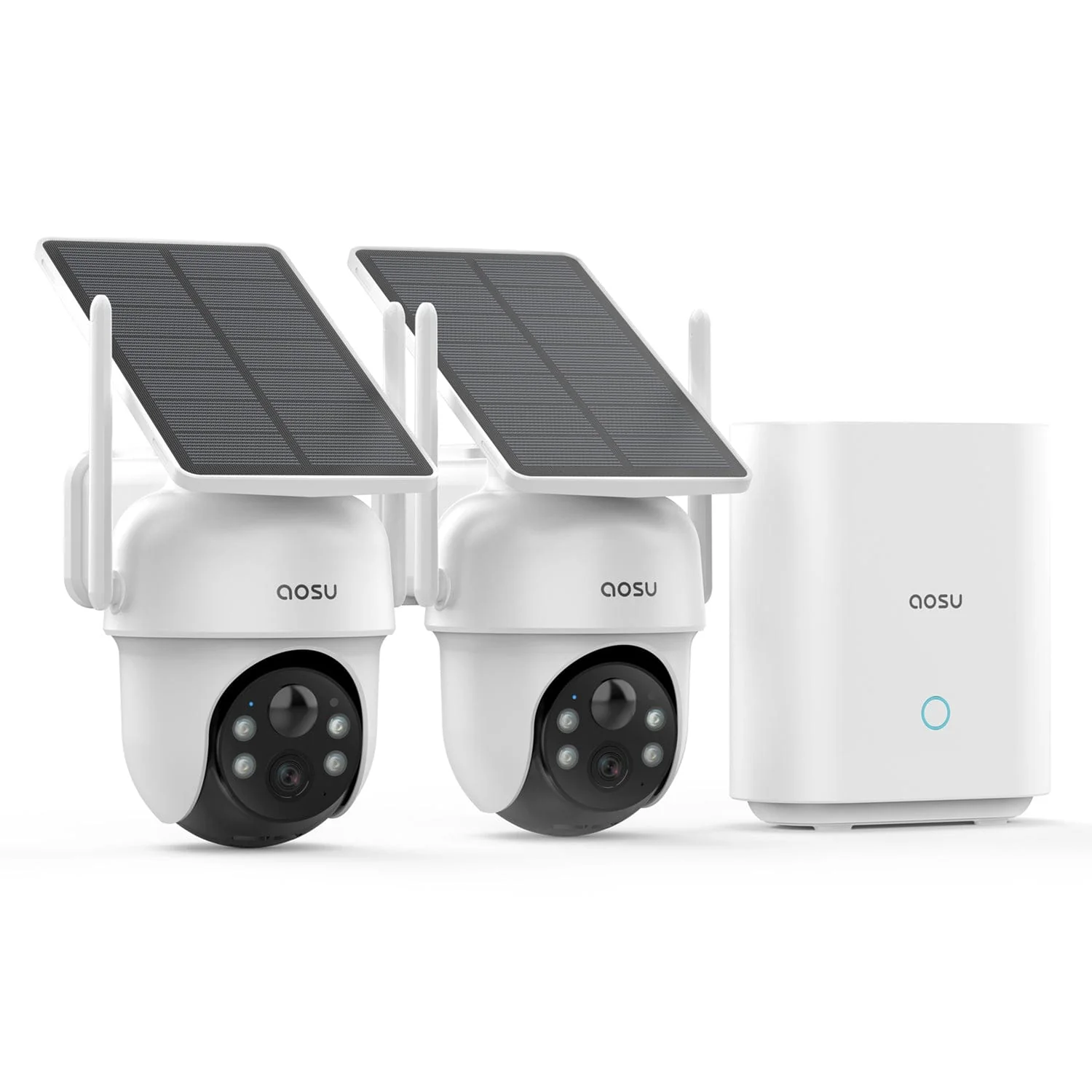 AOSU 2K QHD 3.0-MP Dual-Band Wi-Fi Outdoor AI-Smart Solar Security Camera Kit with Panoramic PTZ, Auto-Tracking, and Home Station Recorder, 2 Cameras - Image 3
