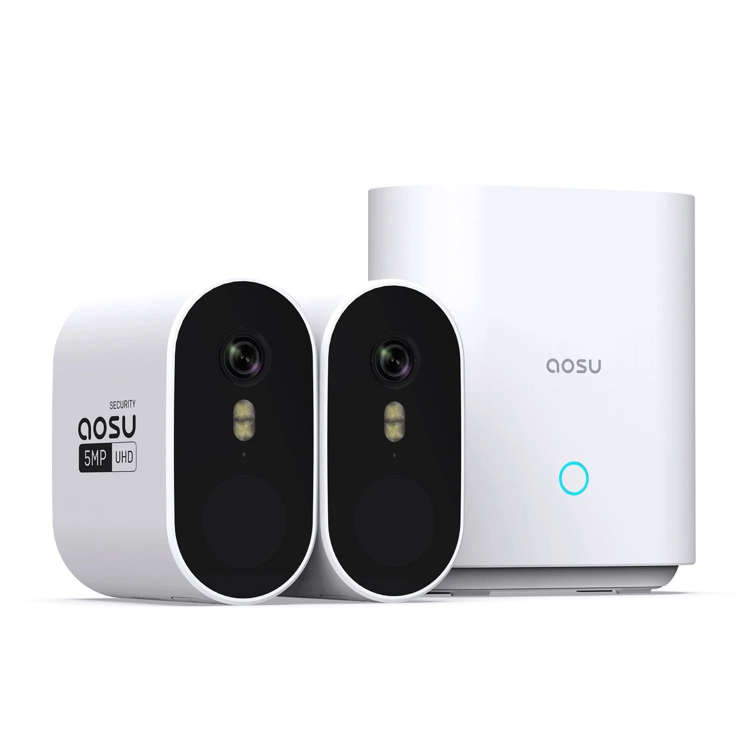 AOSU 3K 5.0-MP Outdoor WirelessCam System Max with 2 Cameras and 4-Channel Home Station Recorder, C6S2AH11