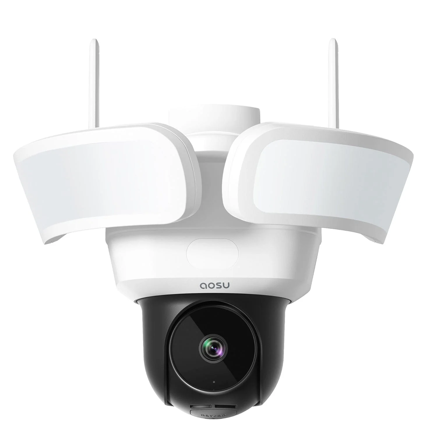 AOSU Floodlight Cam Pro 360° PTZ Motion-Sensing Wi-Fi AI-Smart 3K Security Camera with 2 Wired Integrated LED Flood Lights, 2,600 Lumens