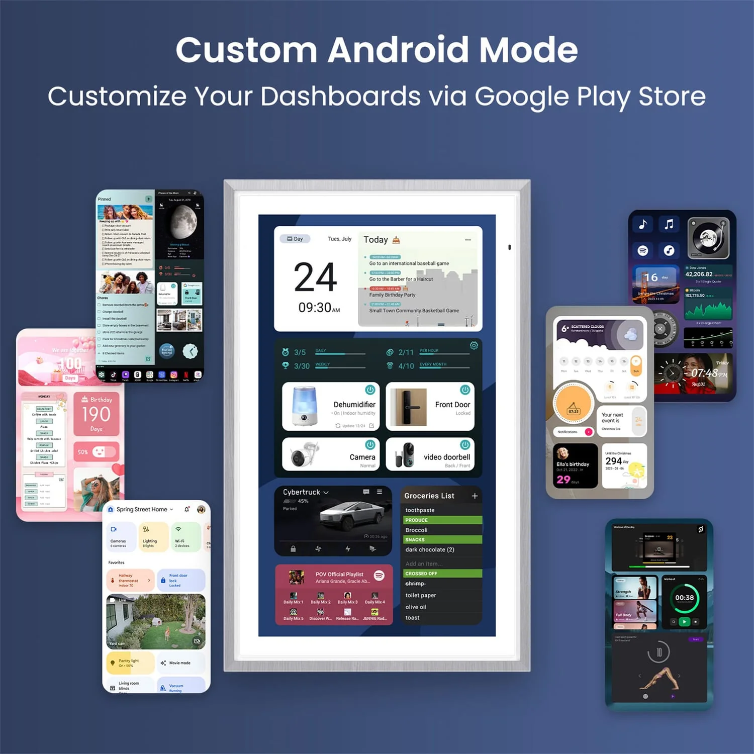 Apolosign 15.6-In. Dual-Mode Digital Calendar, Wall Planner, and Smart Family Organizer, Spruce Gray - Image 4
