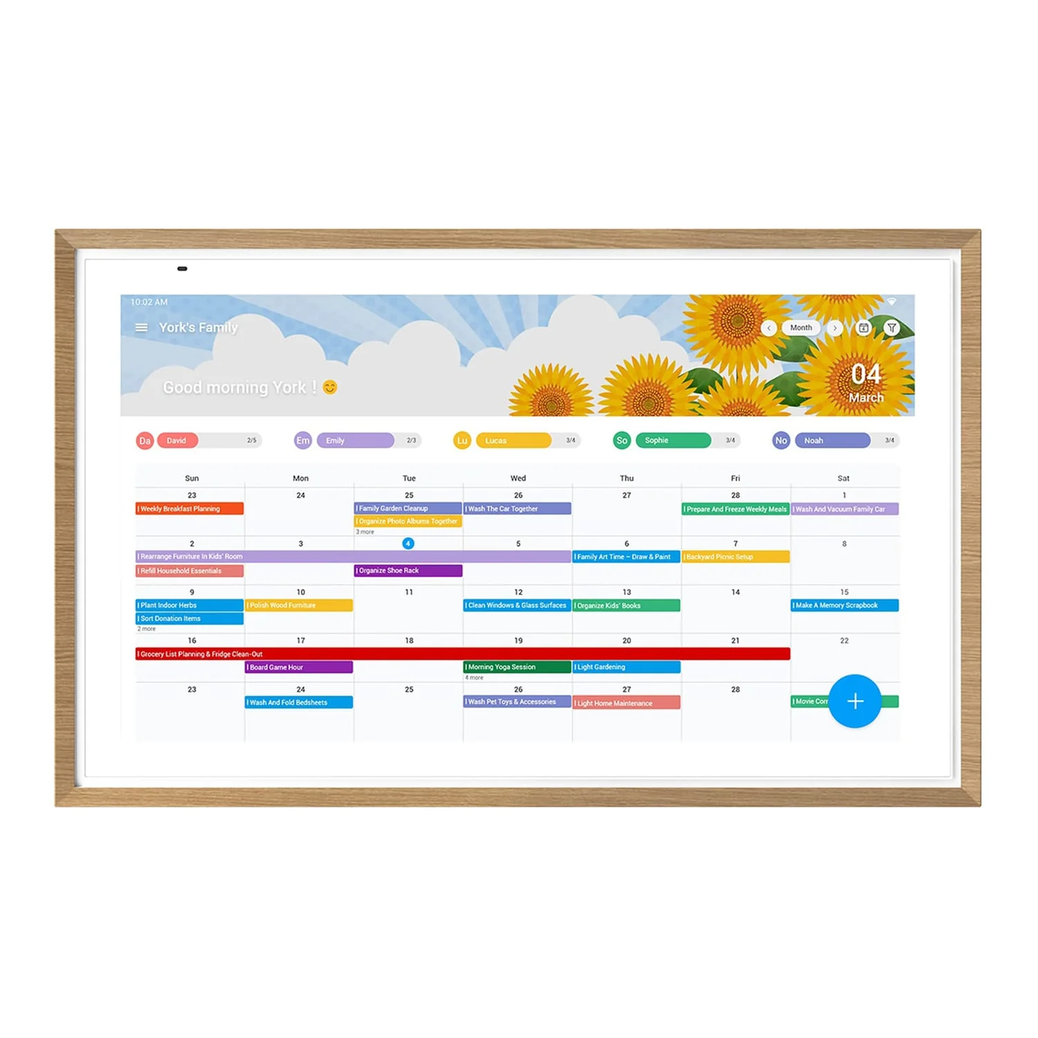 Apolosign 15.6-In. Dual-Mode Digital Calendar, Wall Planner, and Smart Family Organizer, Teak Yellow - Image 3