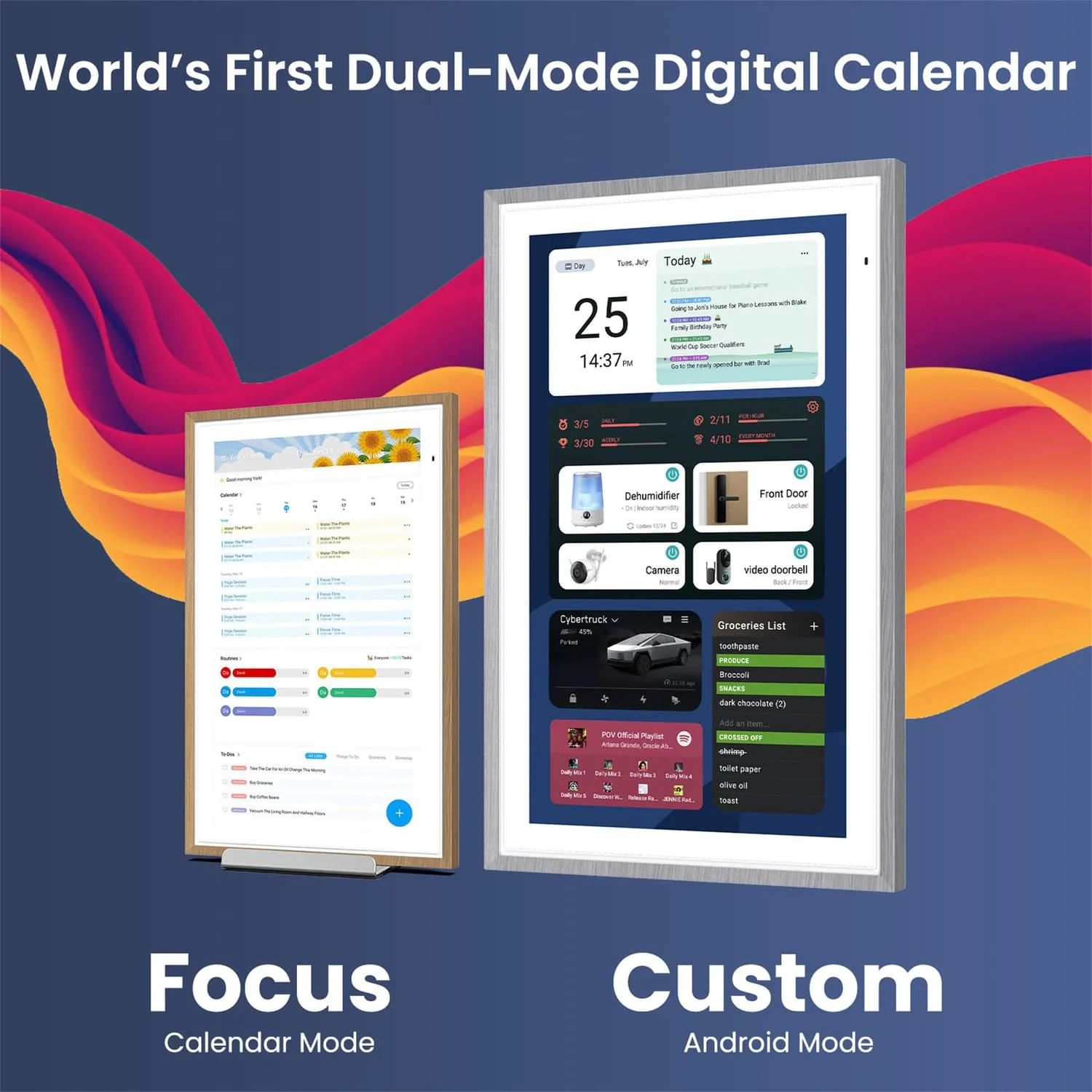 Apolosign 15.6-In. Dual-Mode Digital Calendar, Wall Planner, and Smart Family Organizer, Teak Yellow - Image 5