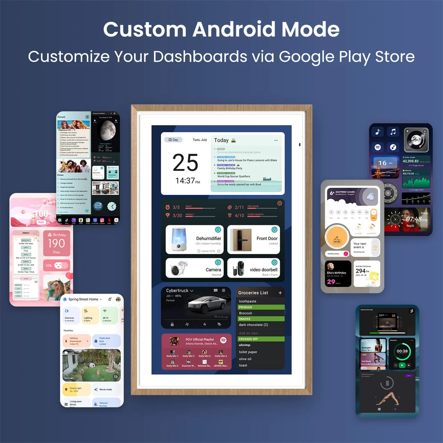 Apolosign 21.5-In. Dual-Mode Digital Calendar, Wall Planner, and Smart Family Organizer, Teak Yellow - Image 4