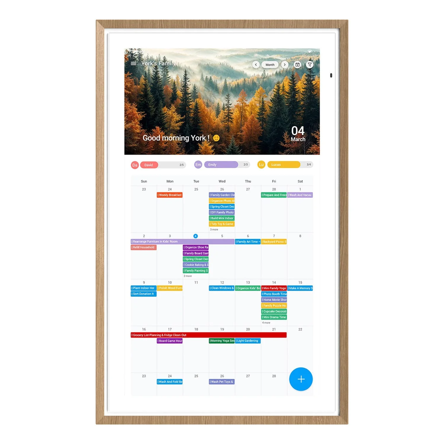 Apolosign 21.5-In. Dual-Mode Digital Calendar, Wall Planner, and Smart Family Organizer, Teak Yellow - Image 5