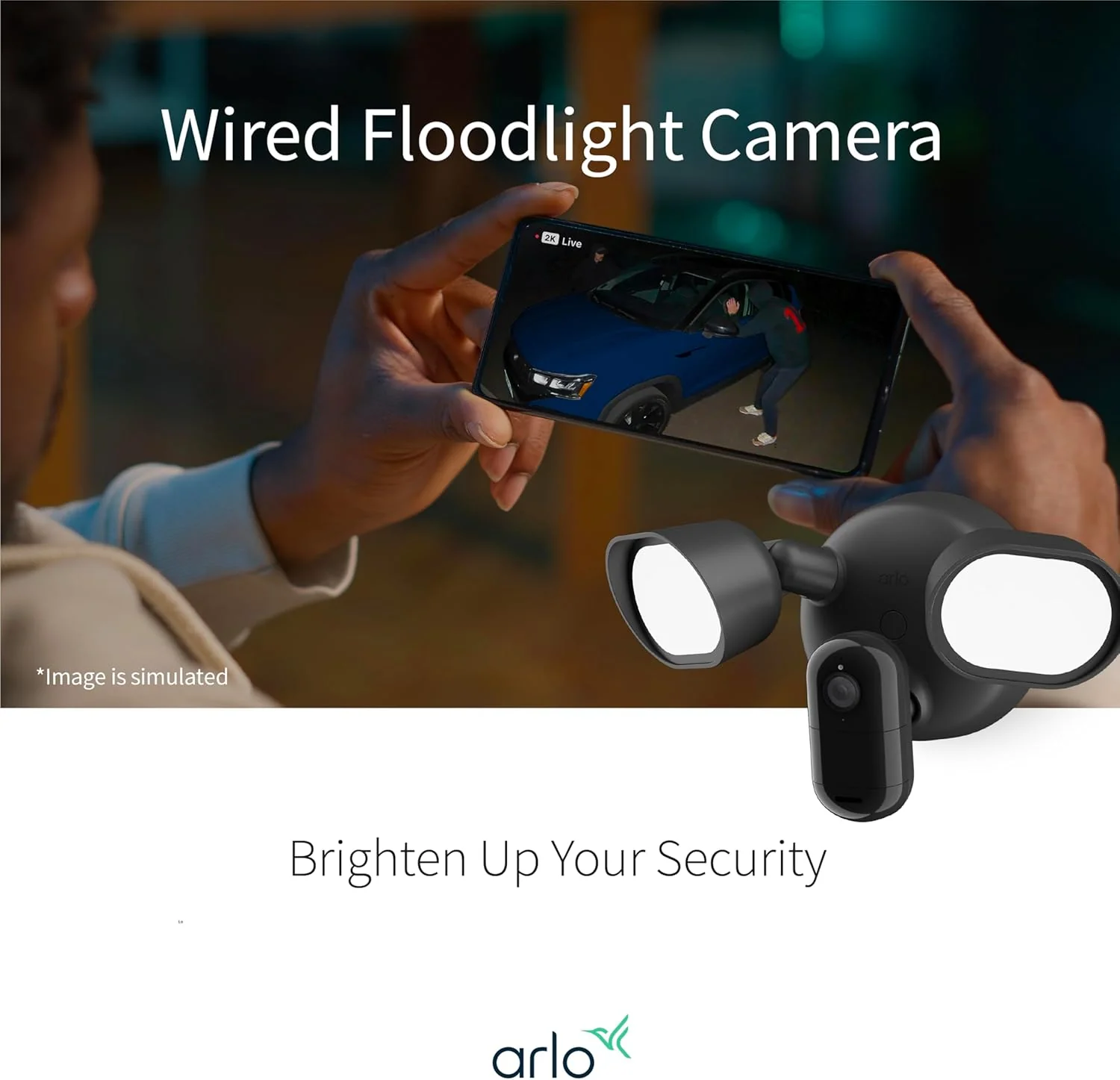 Arlo Wired Floodlight Security Camera, Black - Certified Refurbished - Image 6