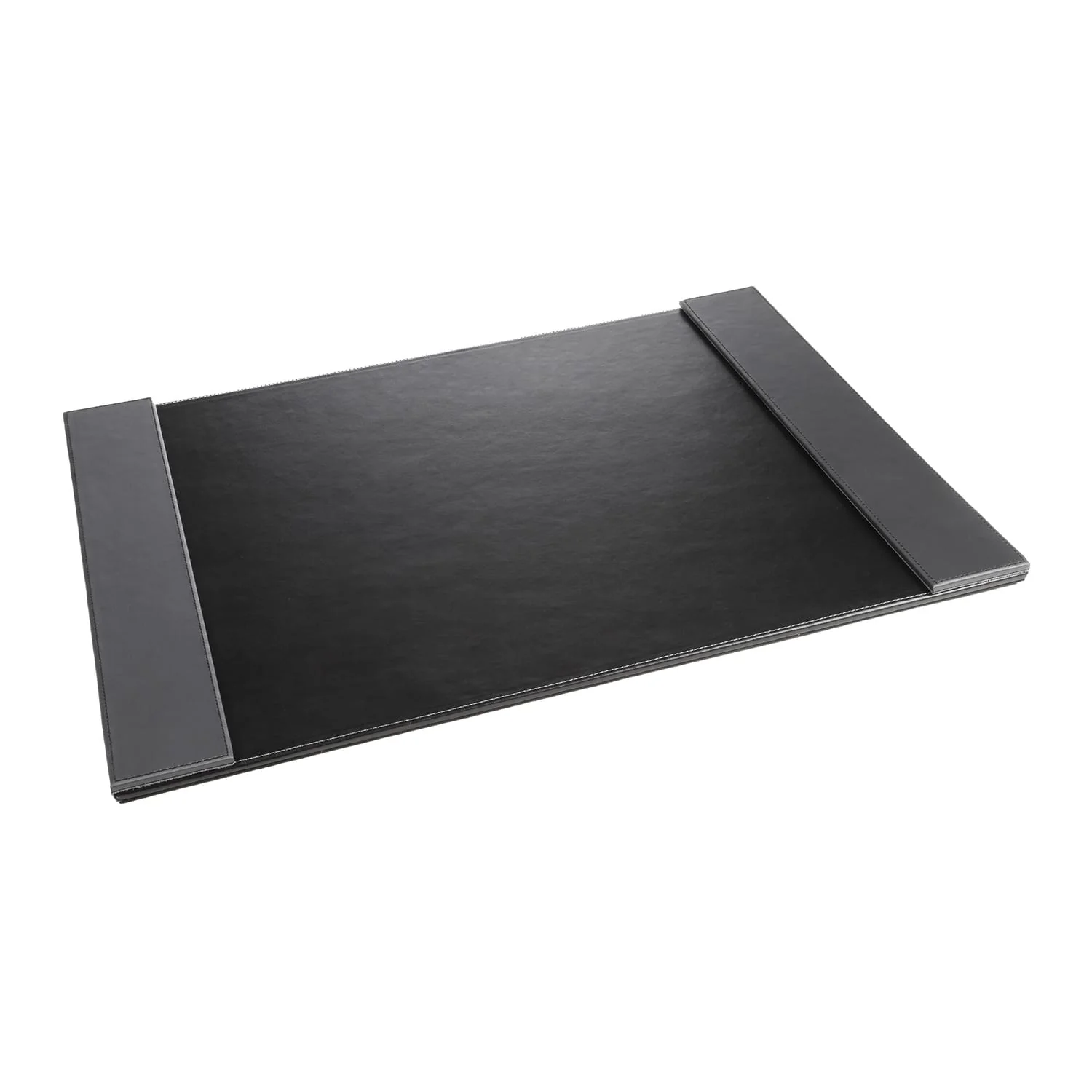 Artistic Leatherette Desk Pad with Fold-out Gray Side Rails for Professionals, 24-In. x 19-In., Black