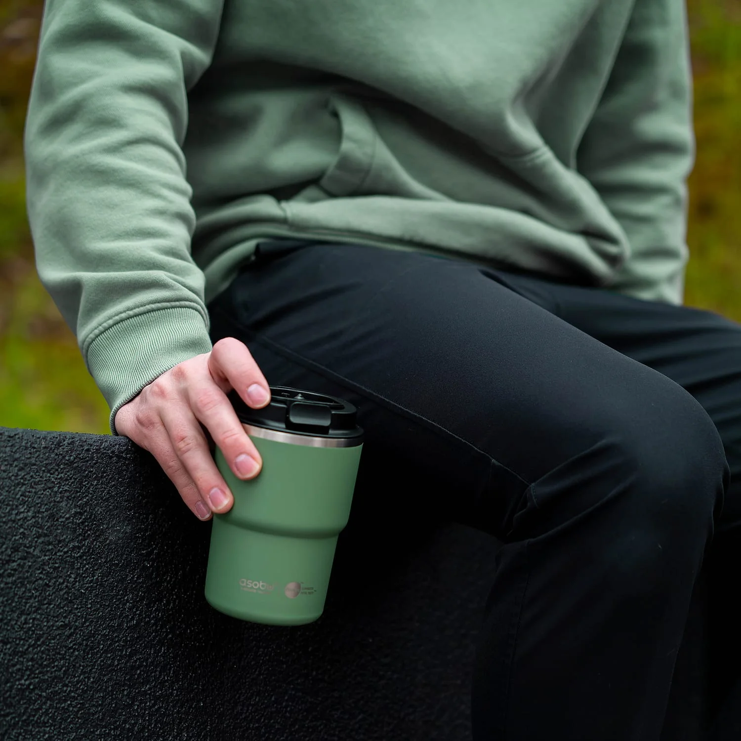 Asobu 12-Oz. Coffee Express Insulated Travel Mug, Basil Green - Image 3