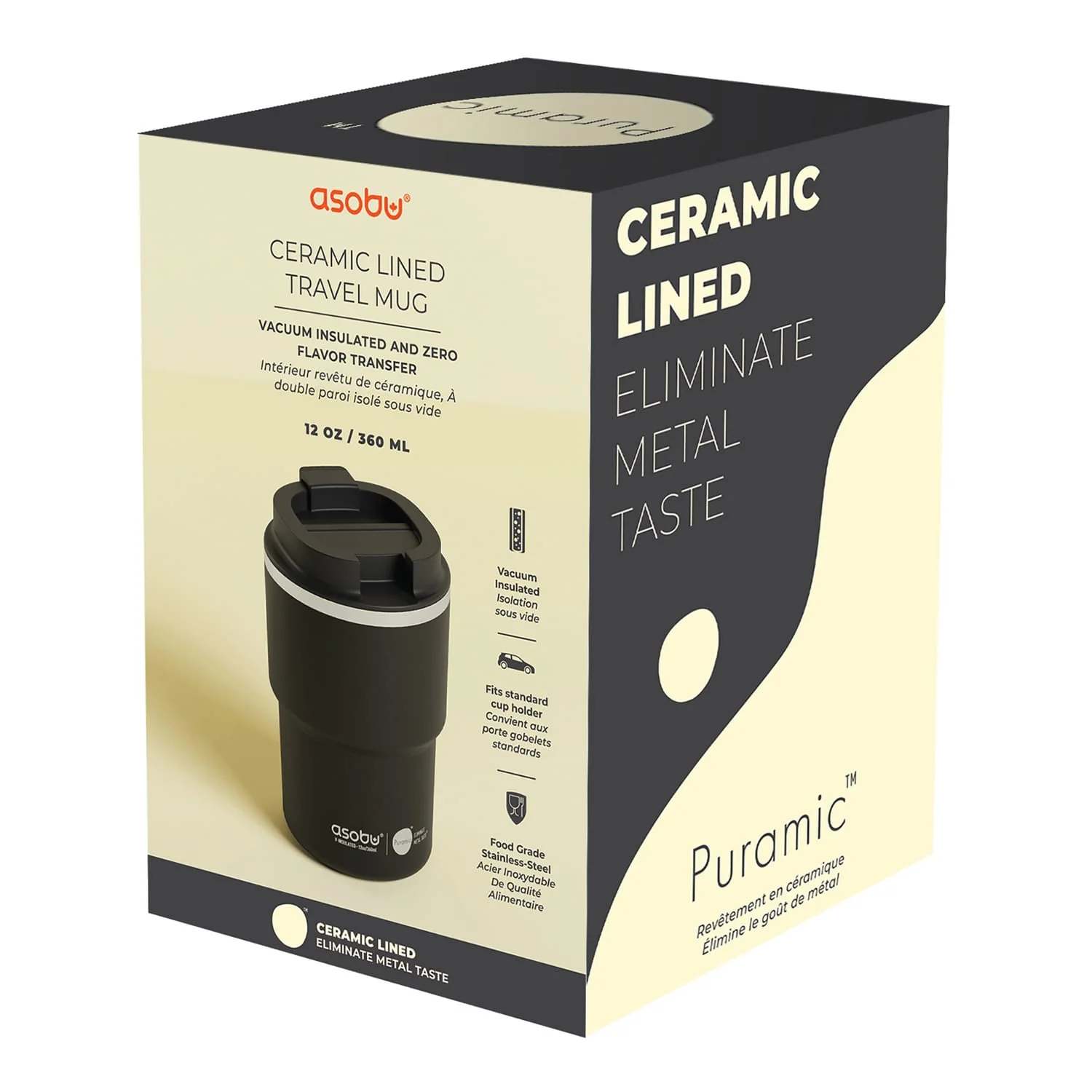 Asobu 12-Oz. Coffee Express Insulated Travel Mug, Black - Image 3