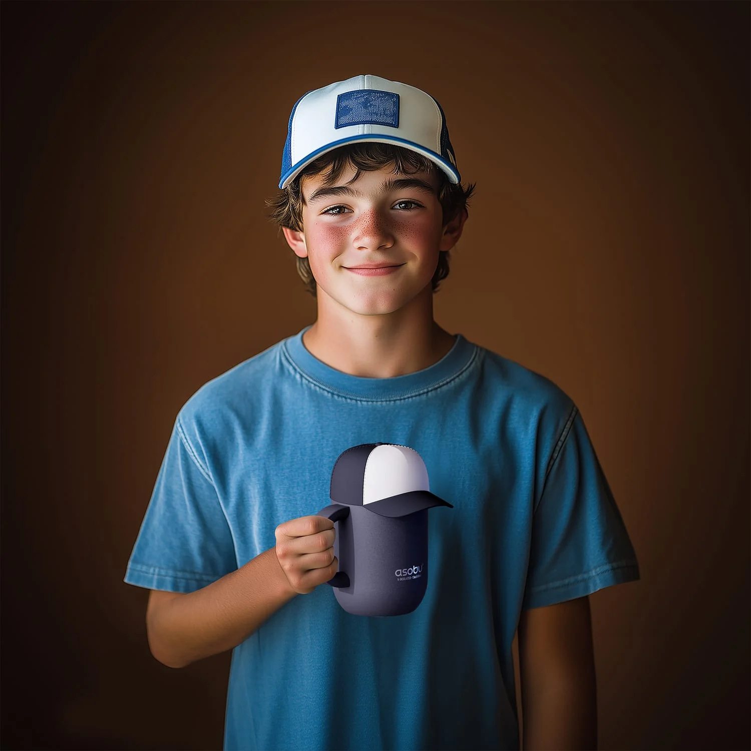 Asobu 13-Oz. Happy Hat Insulated Mug, Black - Image 2
