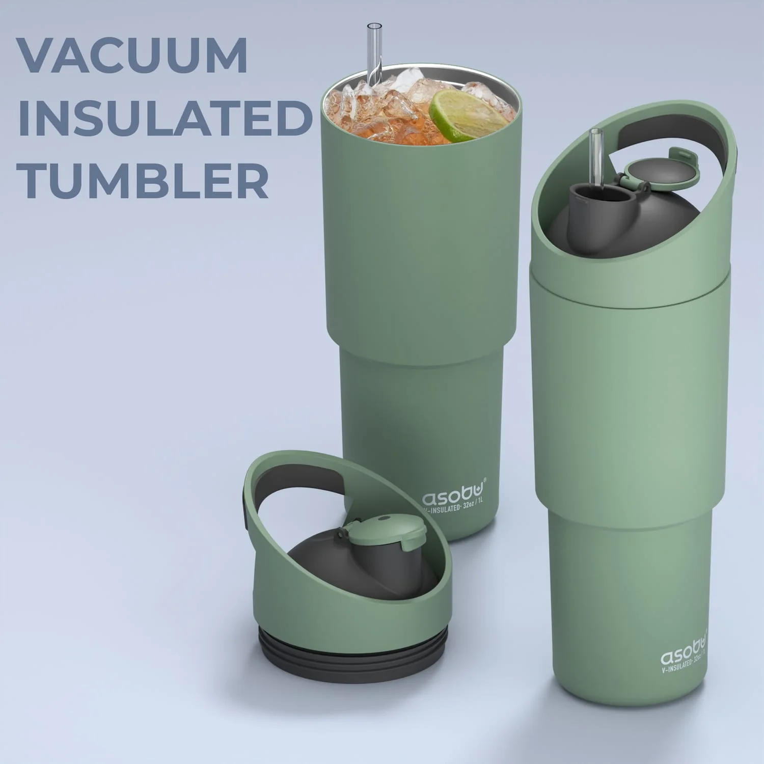 Asobu 32-Oz. Cosmic Insulated Water Bottle, Basil Green - Image 2