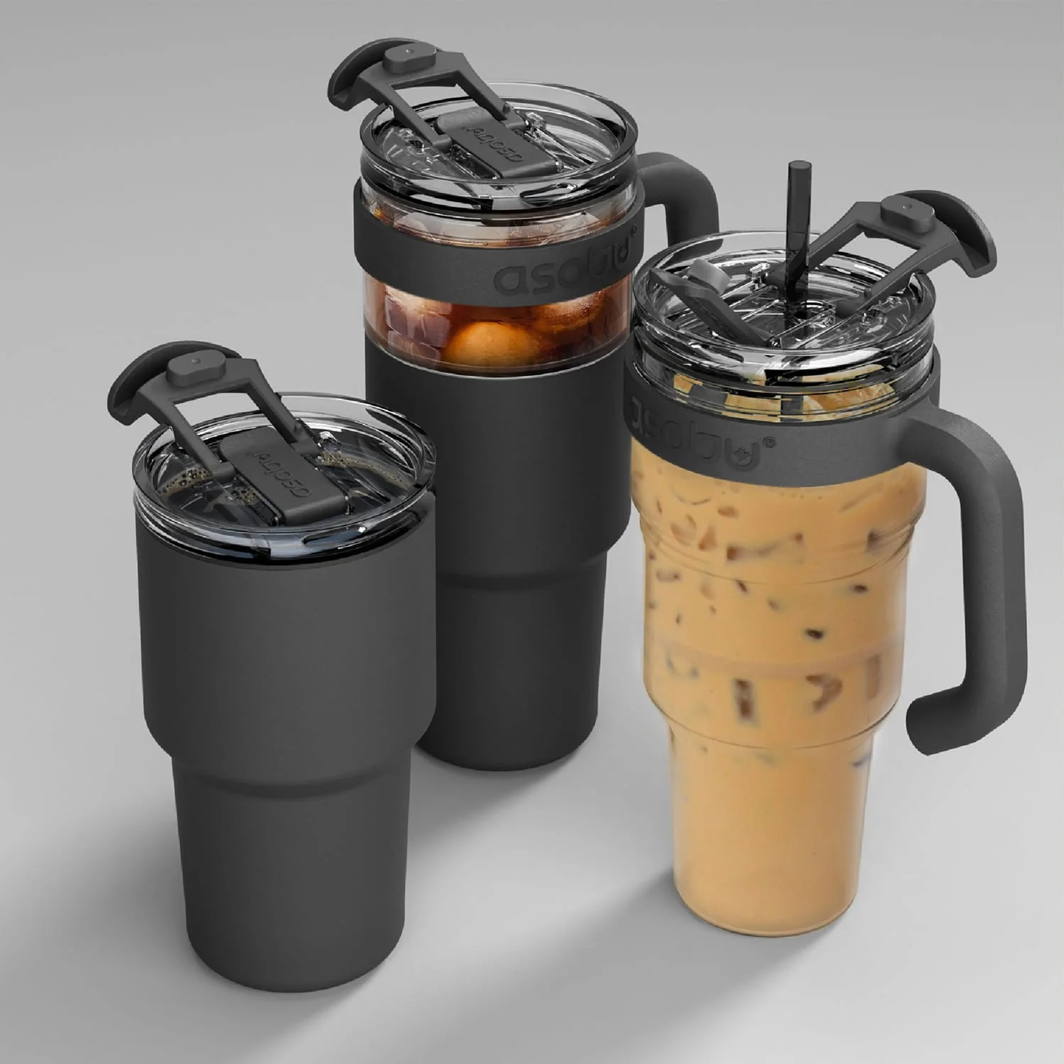 Asobu 34-Oz. Explorer See-Through Travel Mug with Detachable Insulated Tumbler, Black - Image 3