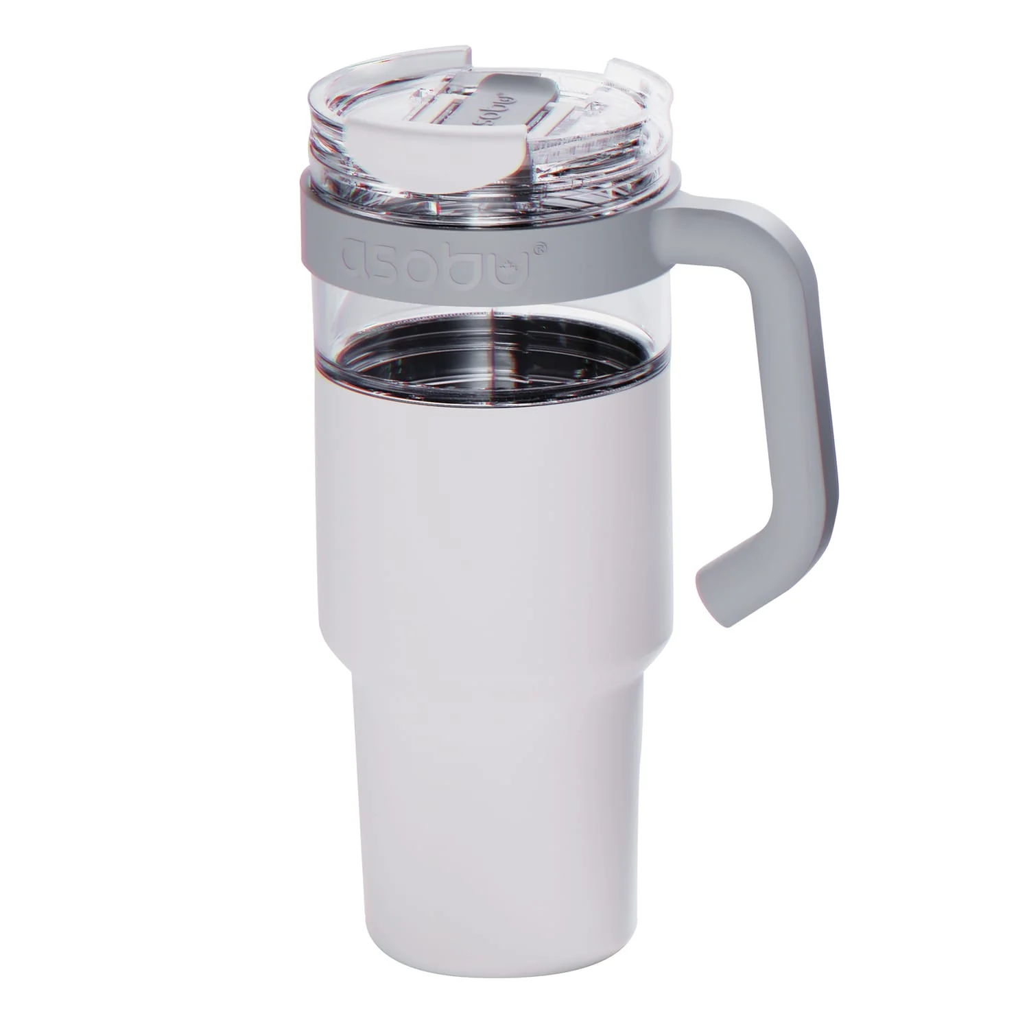 Asobu 34-Oz. Explorer See-Through Travel Mug with Detachable Insulated Tumbler, White