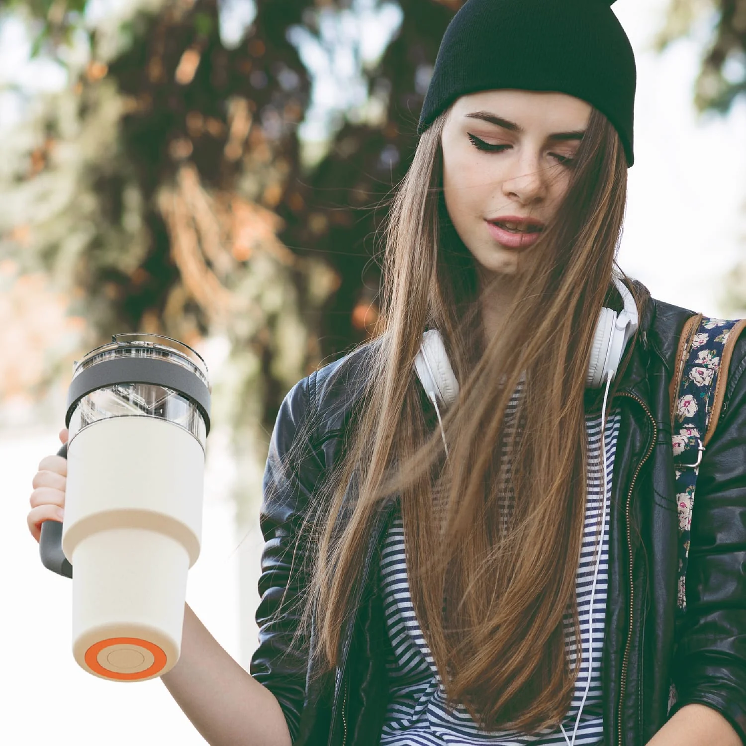 Asobu 34-Oz. Explorer See-Through Travel Mug with Detachable Insulated Tumbler, White - Image 2