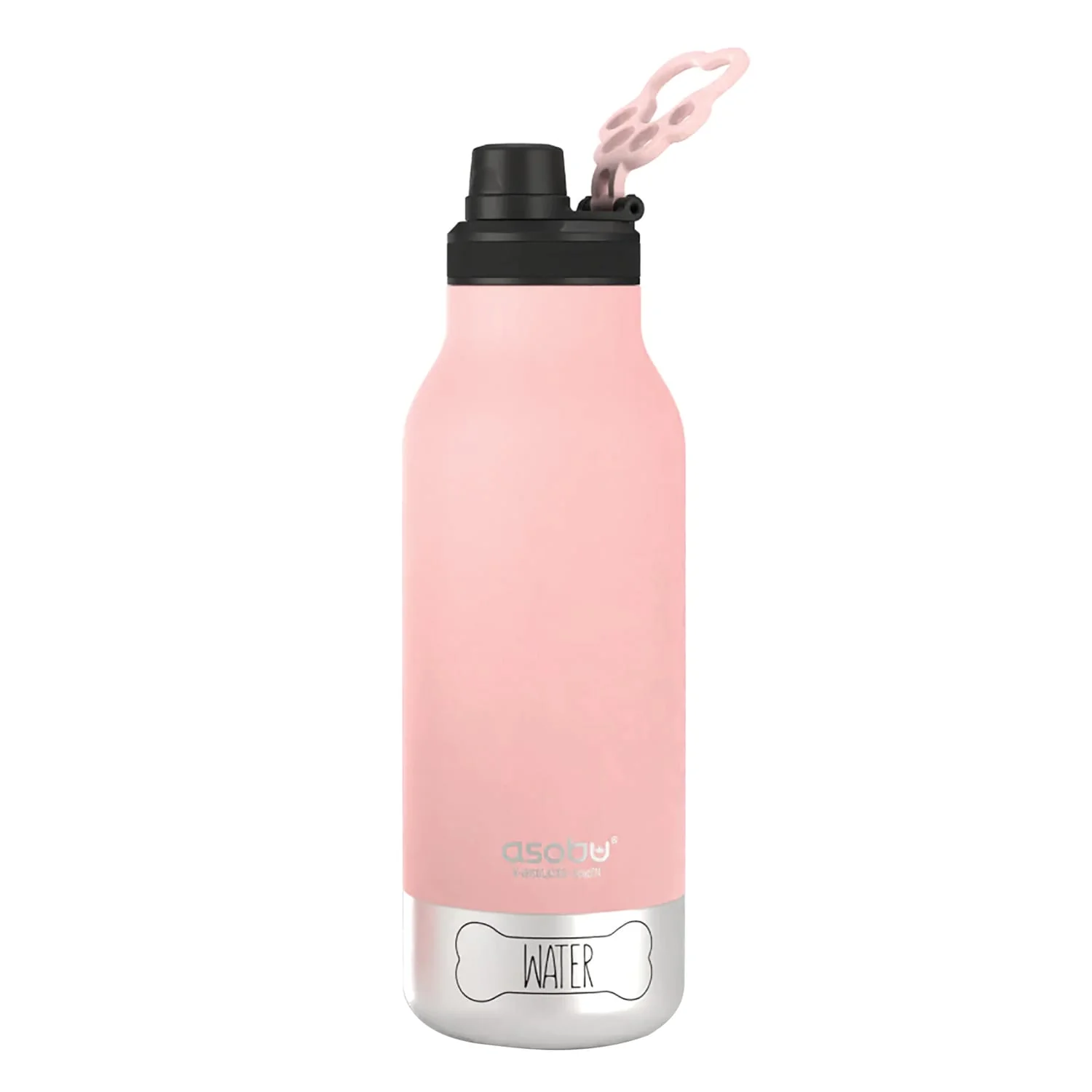 Asobu Barkey 32-Oz. 3-in-1 Water Bottle with Removable Dog Bowl and Food Compartment, Pink