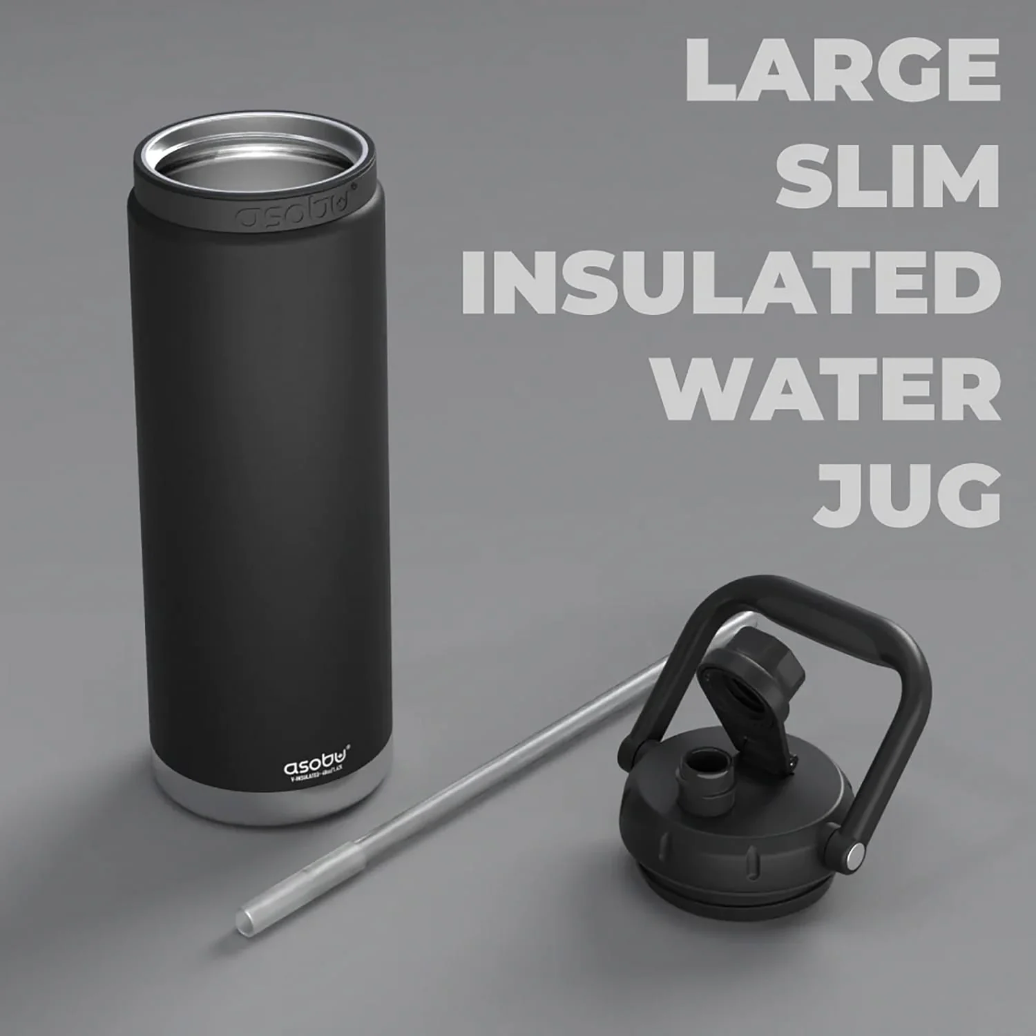Asobu Canyon 48-Oz. Insulated Water Bottle with Full Hand Comfort Handle, Black - Image 2