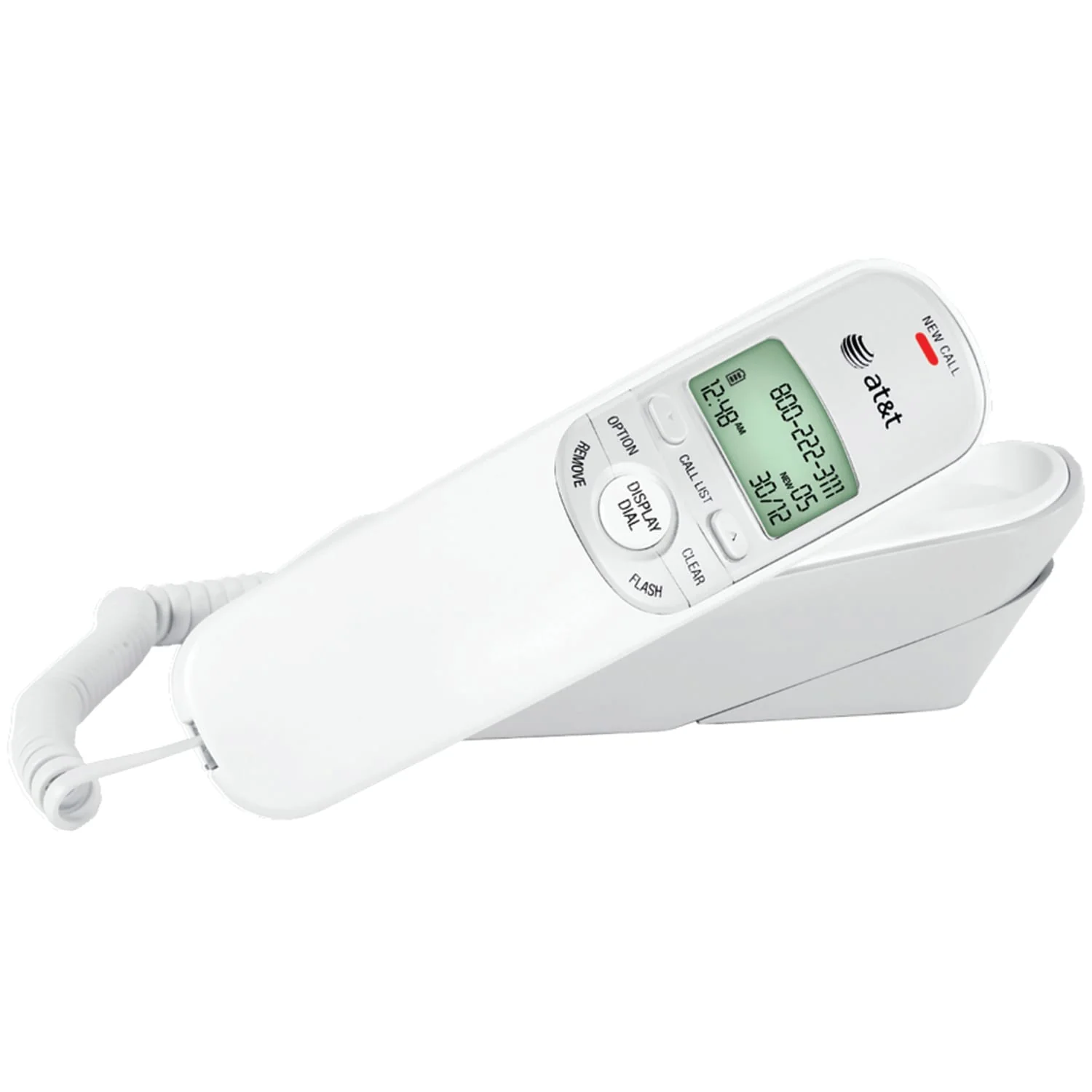 AT&T Corded Trimline Phone with Caller ID, White - Image 2