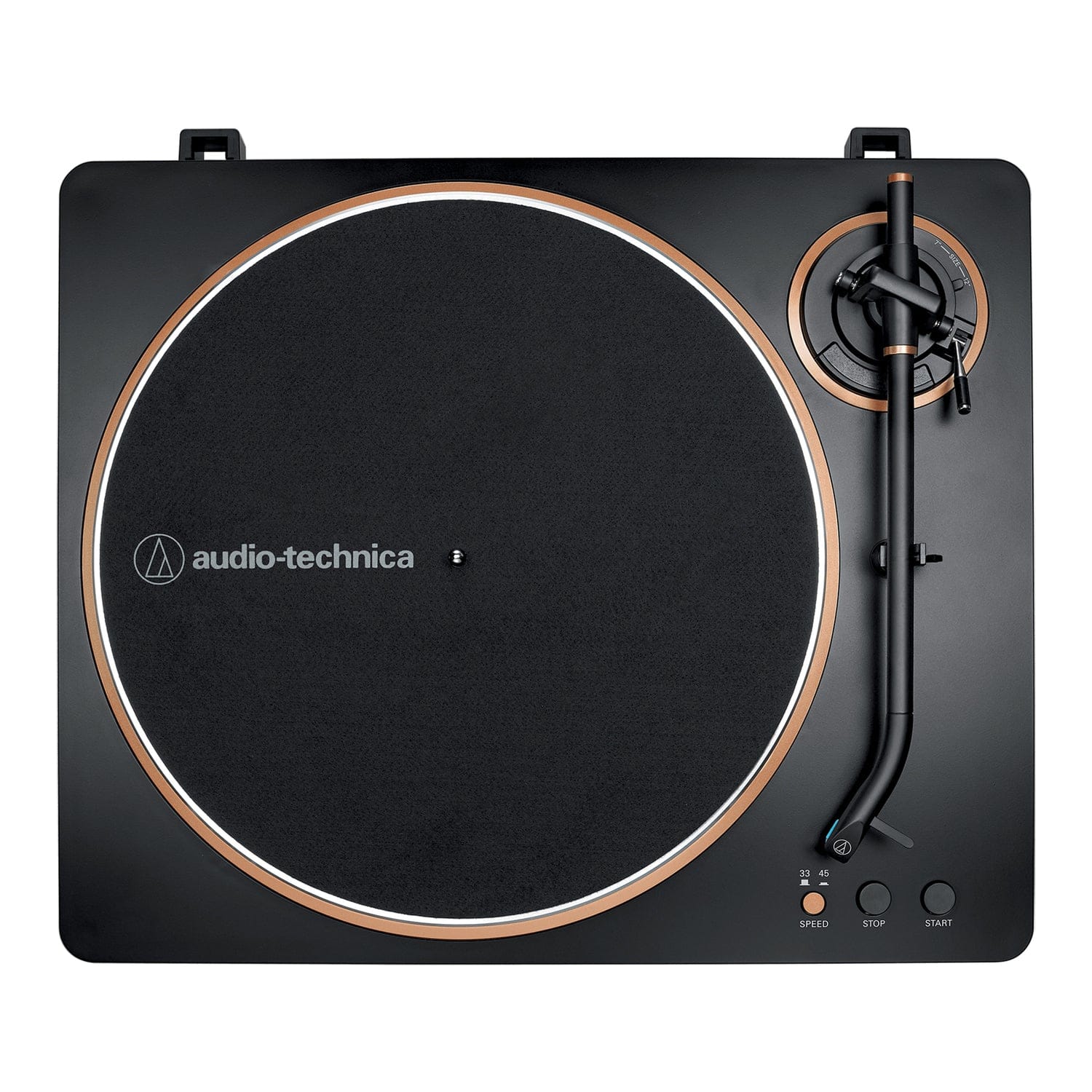 Audio-Technica 2-Speed Belt-Drive Automatic Turntable with 45 RPM Adapter, Switchable Preamp, 3-Piece Chassis, RCA Out, AT-VM95 Stylus, Black/Bronze - Image 3