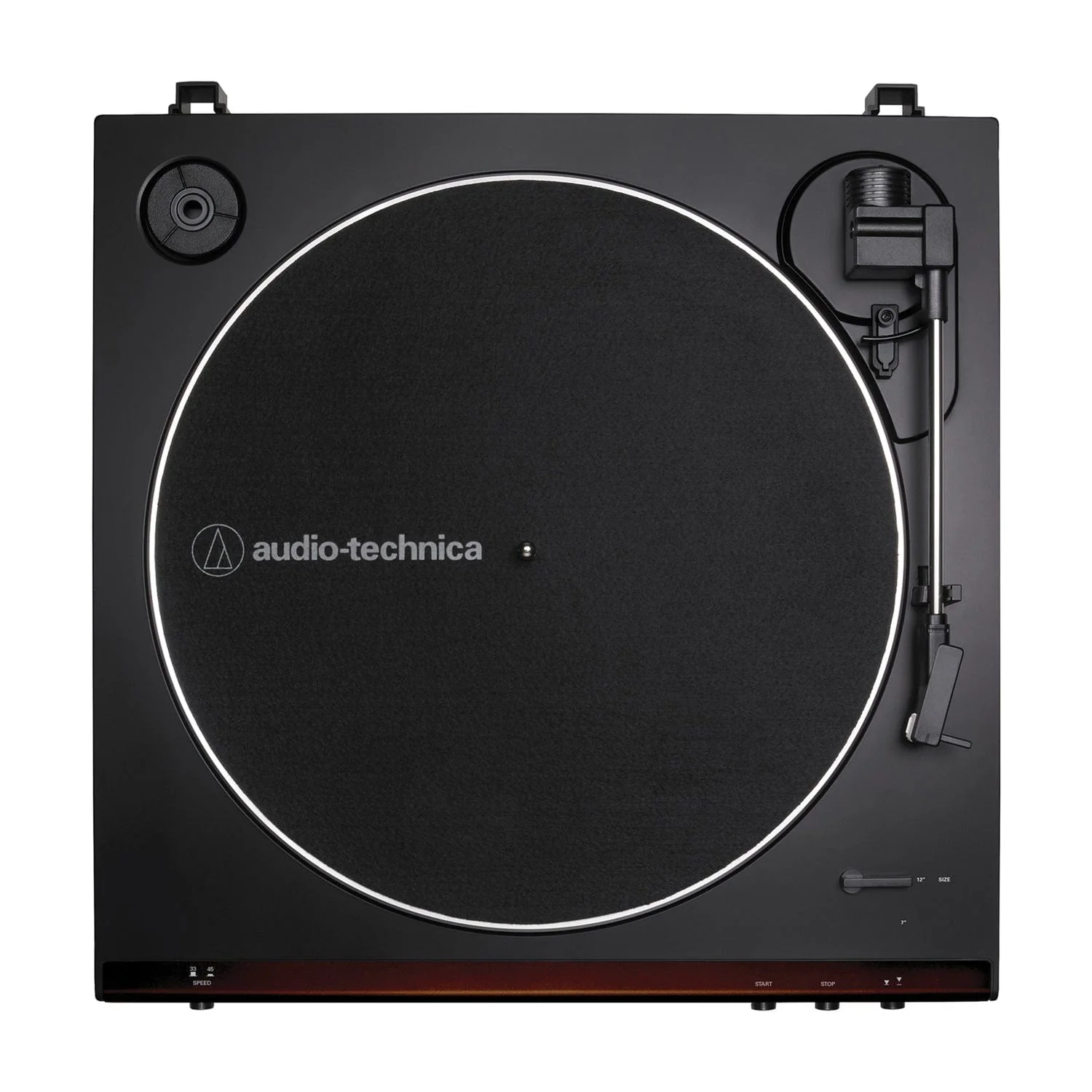 Audio-Technica 2-Speed Belt-Drive Fully Automatic Turntable with 45 RPM Adapter, Switchable Phono Preamp, and RCA Out, AT-LP60X, Black/Brown - Image 5