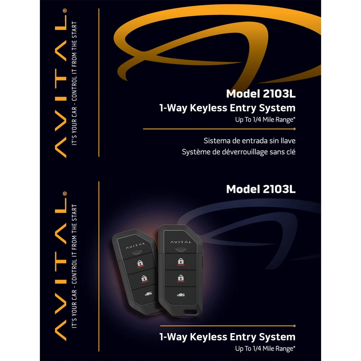 Avital 2103L 1-Way Keyless Entry System with Two 4-Button Remotes - Image 3