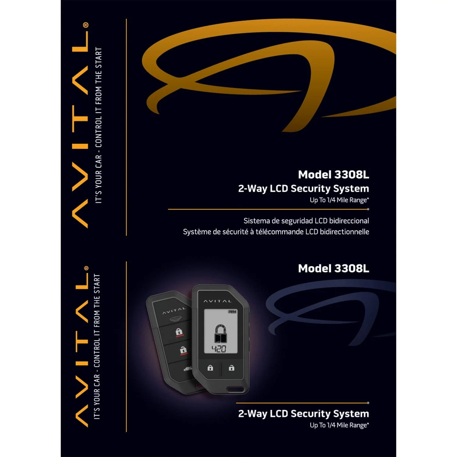 Avital 3308L 2-Way LCD Security System with 2 Remotes - Image 4