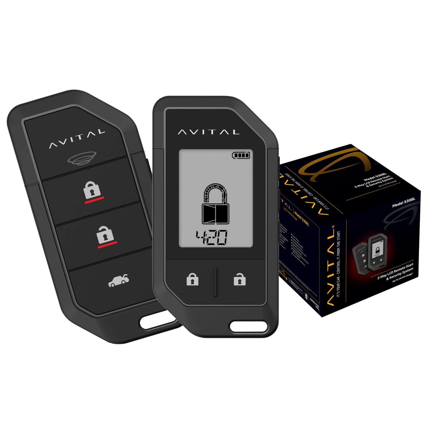 Avital 5308L 2-Way Remote Start Security System with 2 Remotes