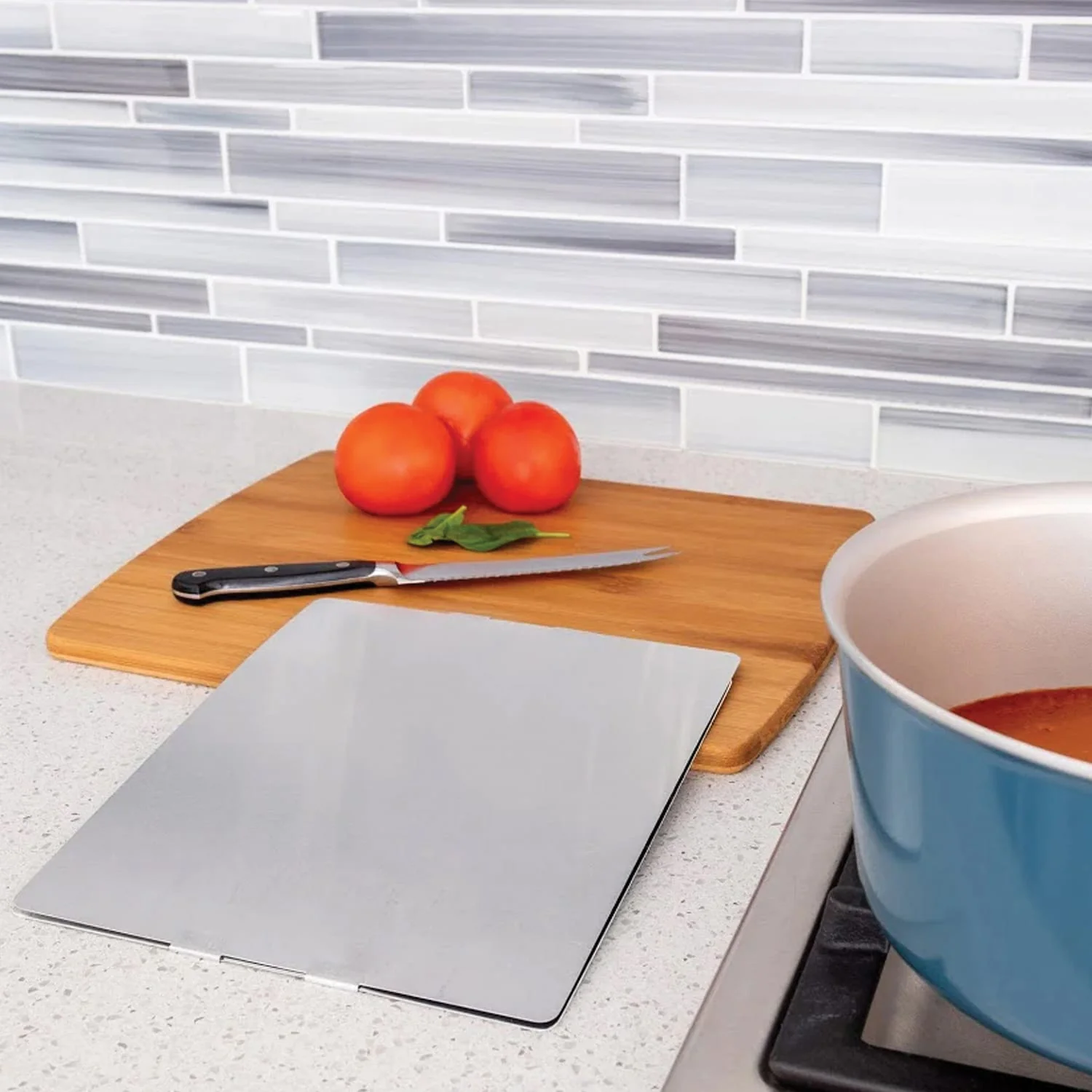 Better Houseware 3-Panel Splatter Shield, Aluminum - Image 2