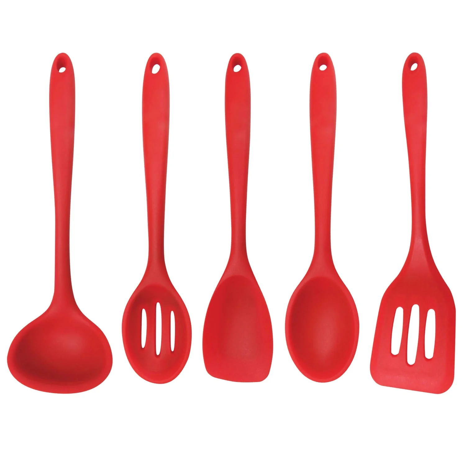 Better Houseware 5-Piece Silicone Cooking Utensils, Red - Image 3