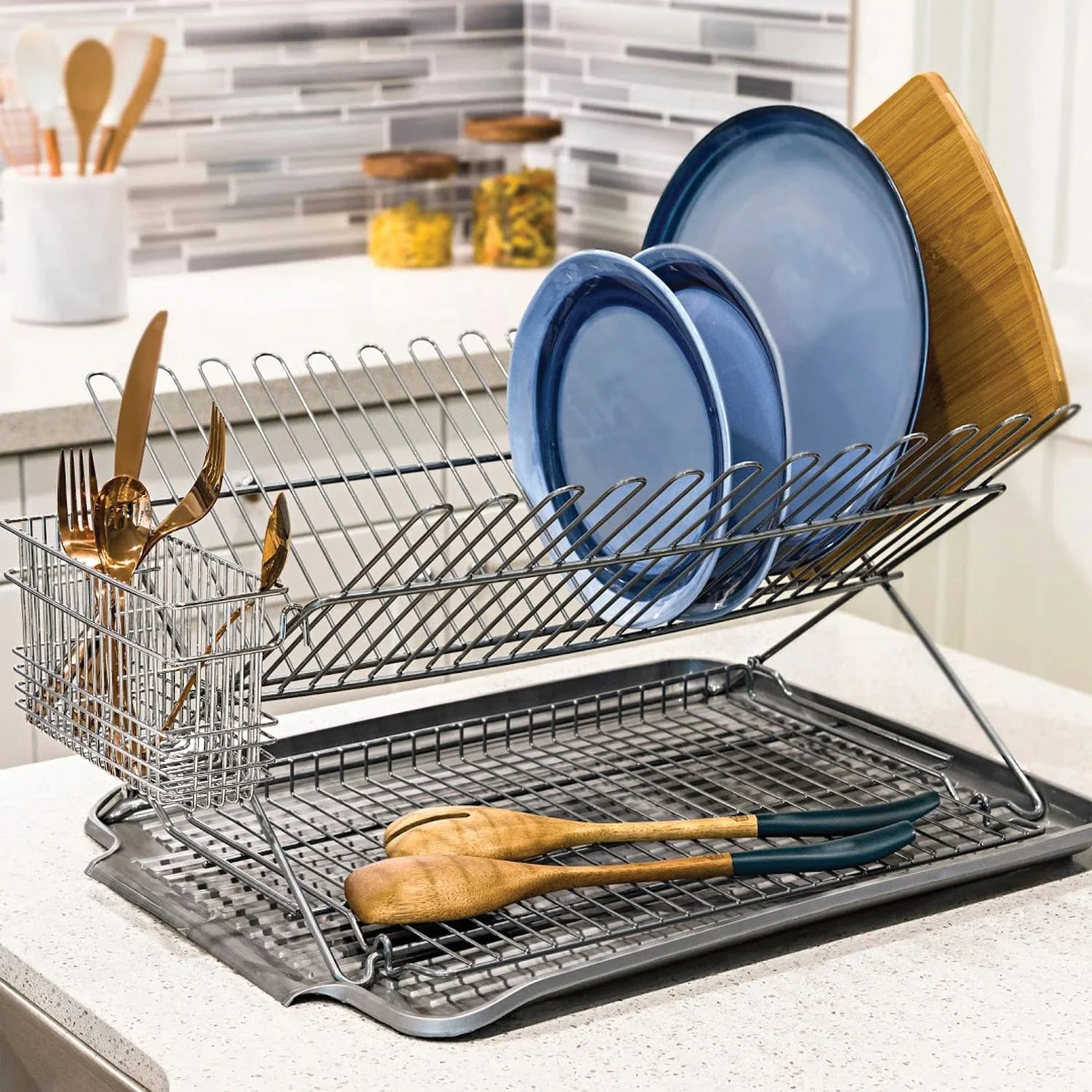 Better Houseware Cutlery Holder, Chrome - Image 4