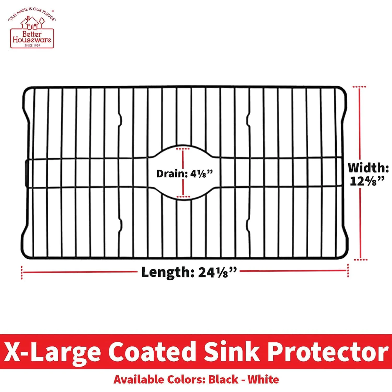 Better Houseware Extra-Large Coated Steel Sink Protector, Black - Image 4