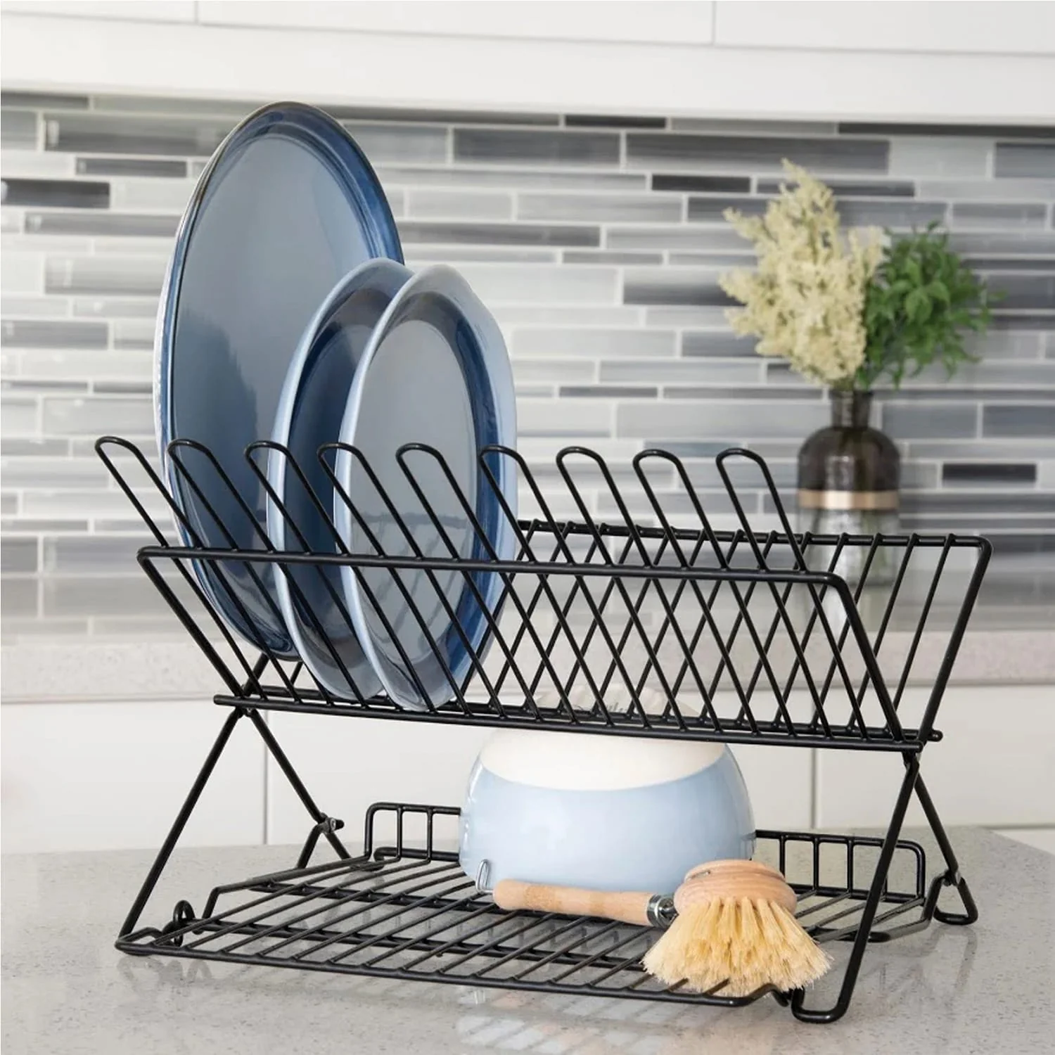 Better Houseware Jr. Folding Dish Rack, Black - Image 5