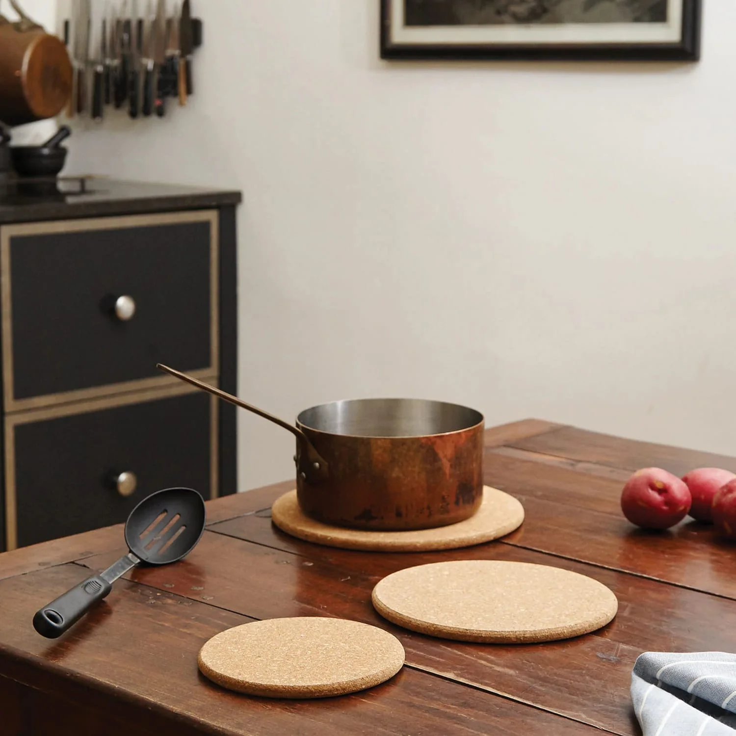 Better Houseware Natural Cork Trivets, Set of 3 - Image 2