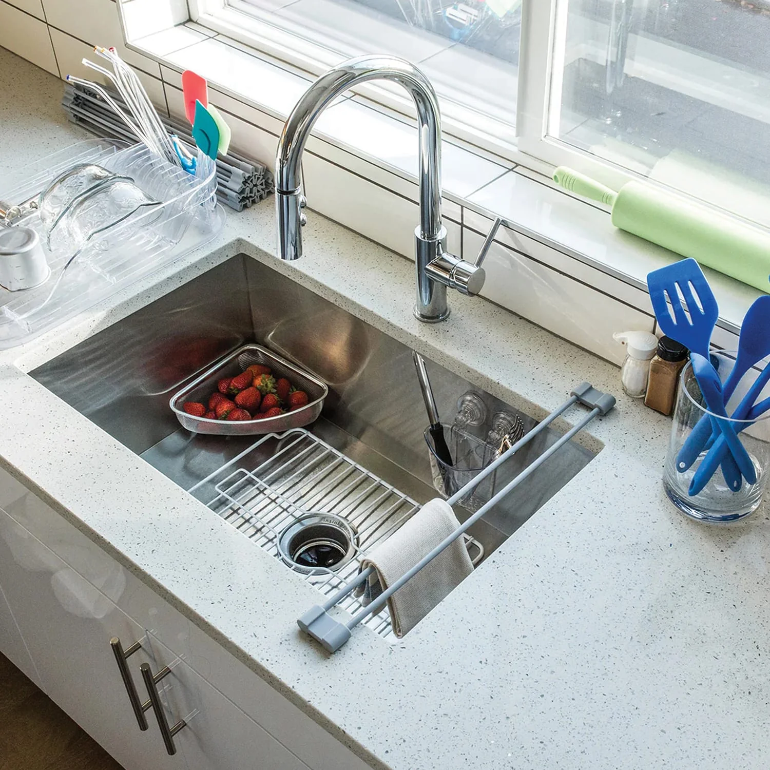Better Houseware Over-Sink Drying Bar, Gray - Image 3