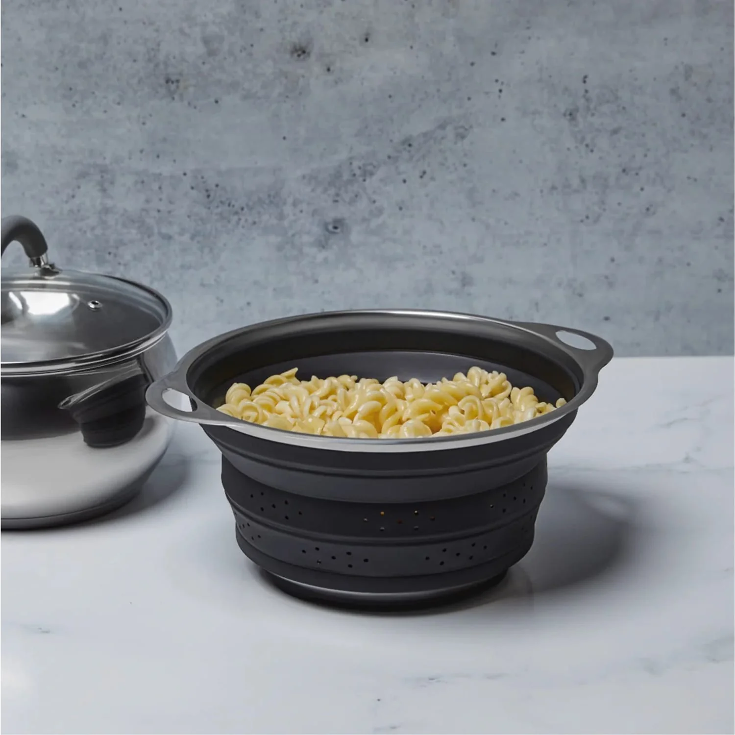 Better Houseware Silicone Collapsible Colander, Black - Image 2