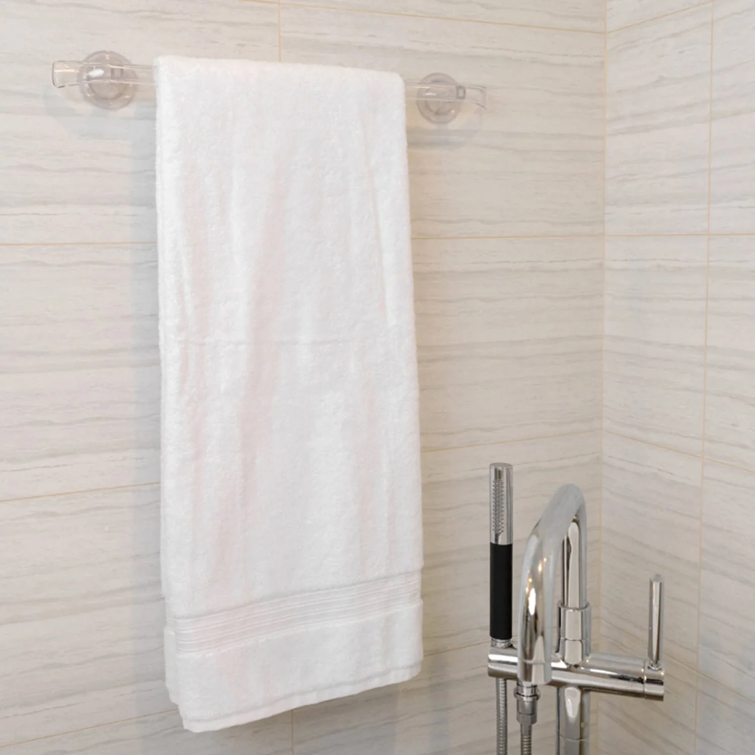Better Houseware Suction-Cup Towel Bar, Clear - Image 2