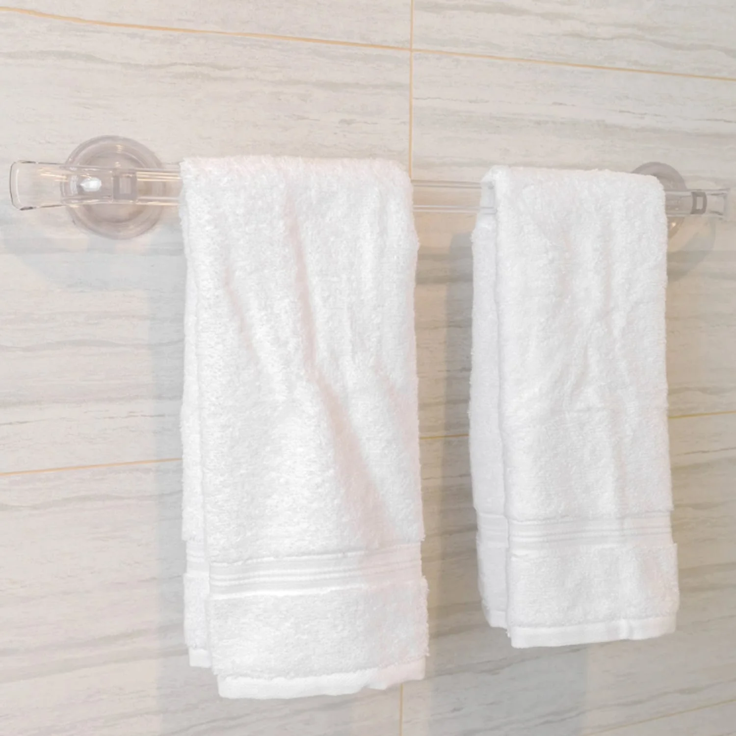 Better Houseware Suction-Cup Towel Bar, Clear - Image 4